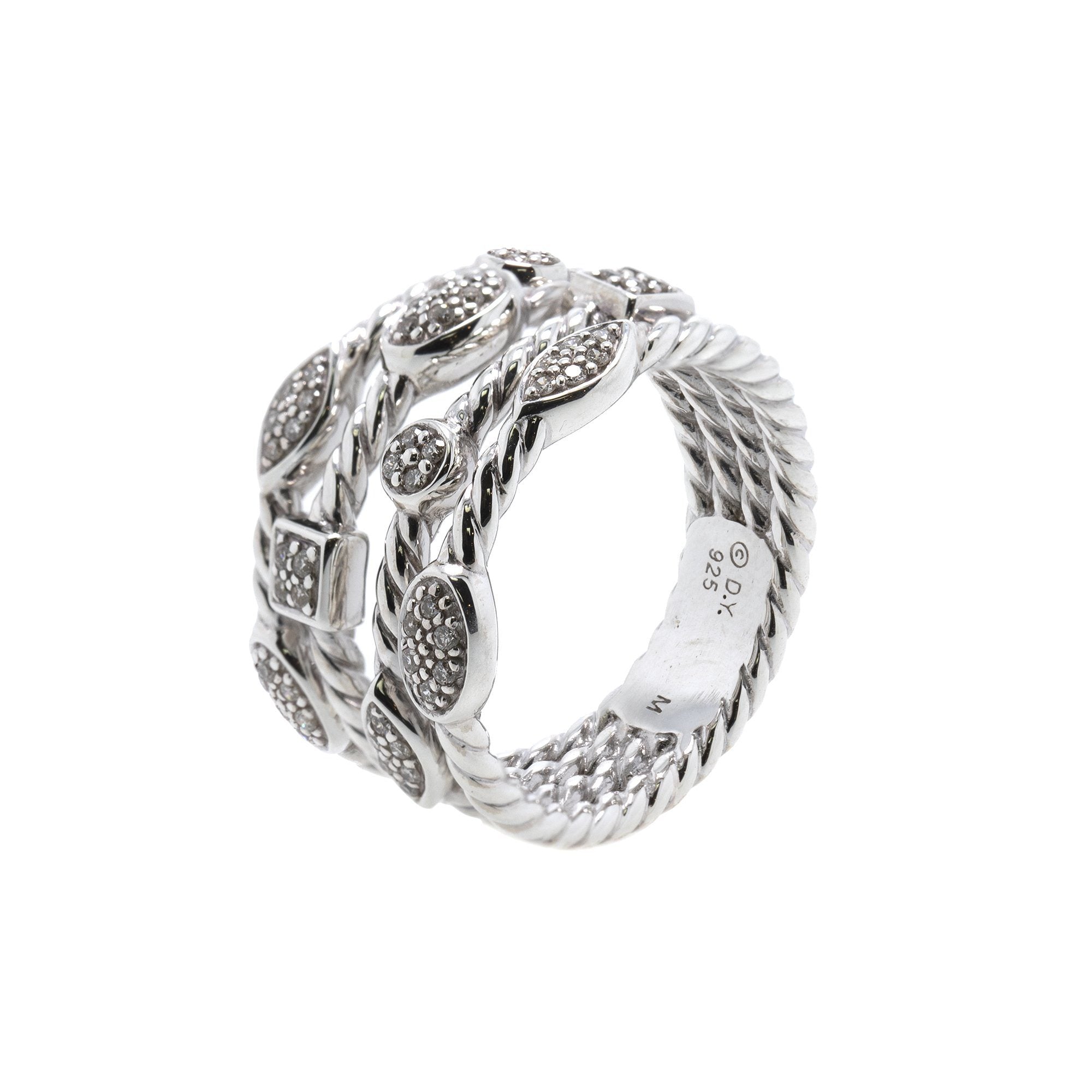 David Yurman Four-Row Confetti Ring with Diamonds