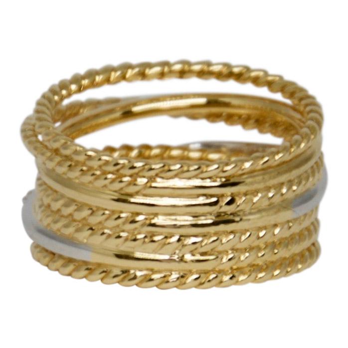 David Yurman Gold Crossover Wide Ring with Diamonds
