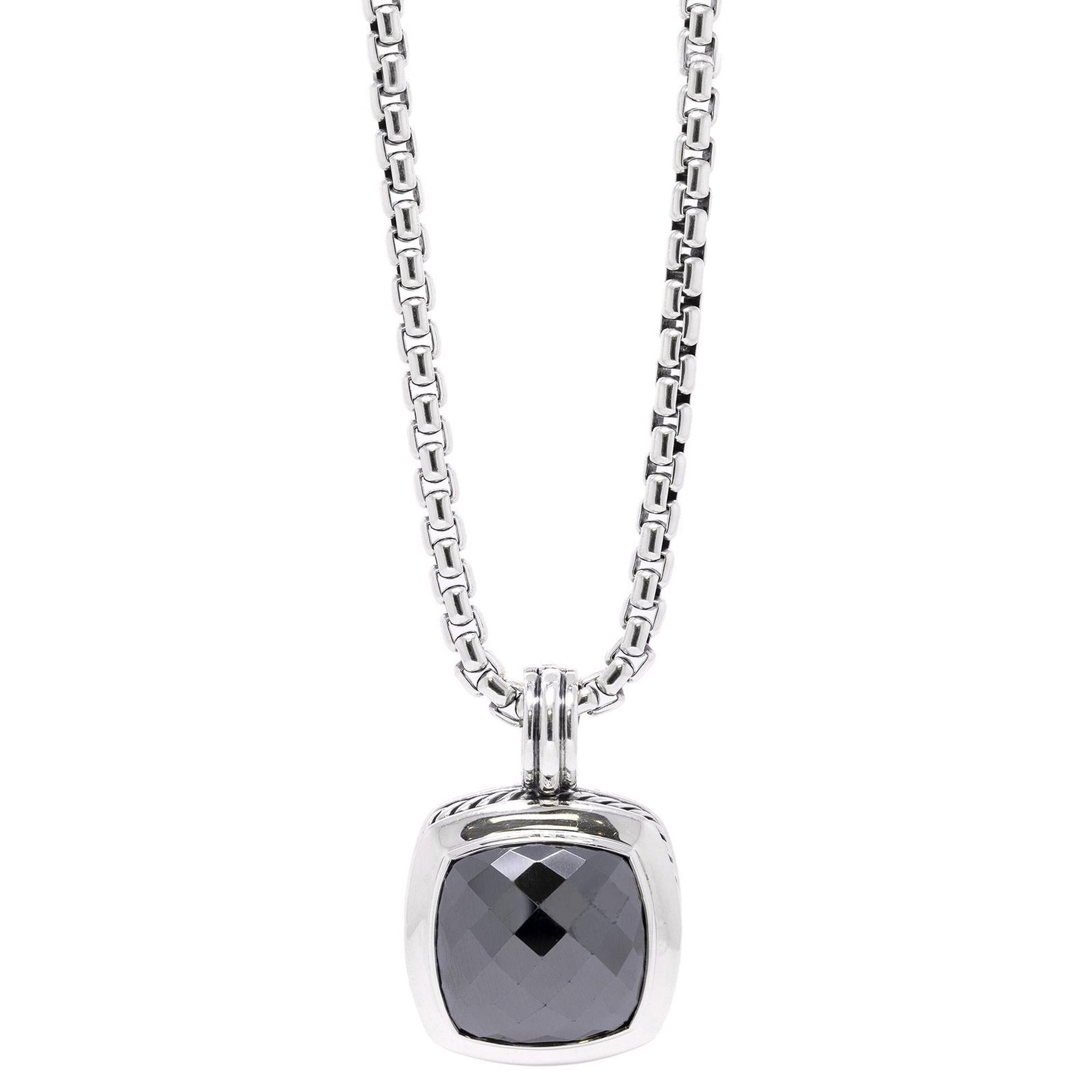 David Yurman Hematite Albion Pendant Necklace