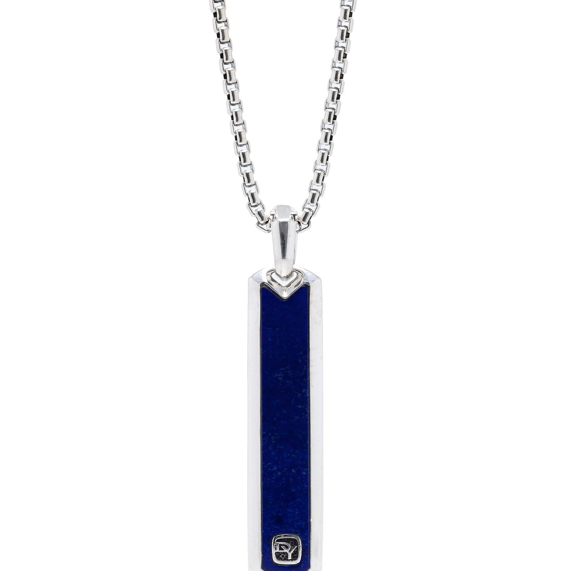 David Yurman Lapis Lazuli Tag Pendant Necklace