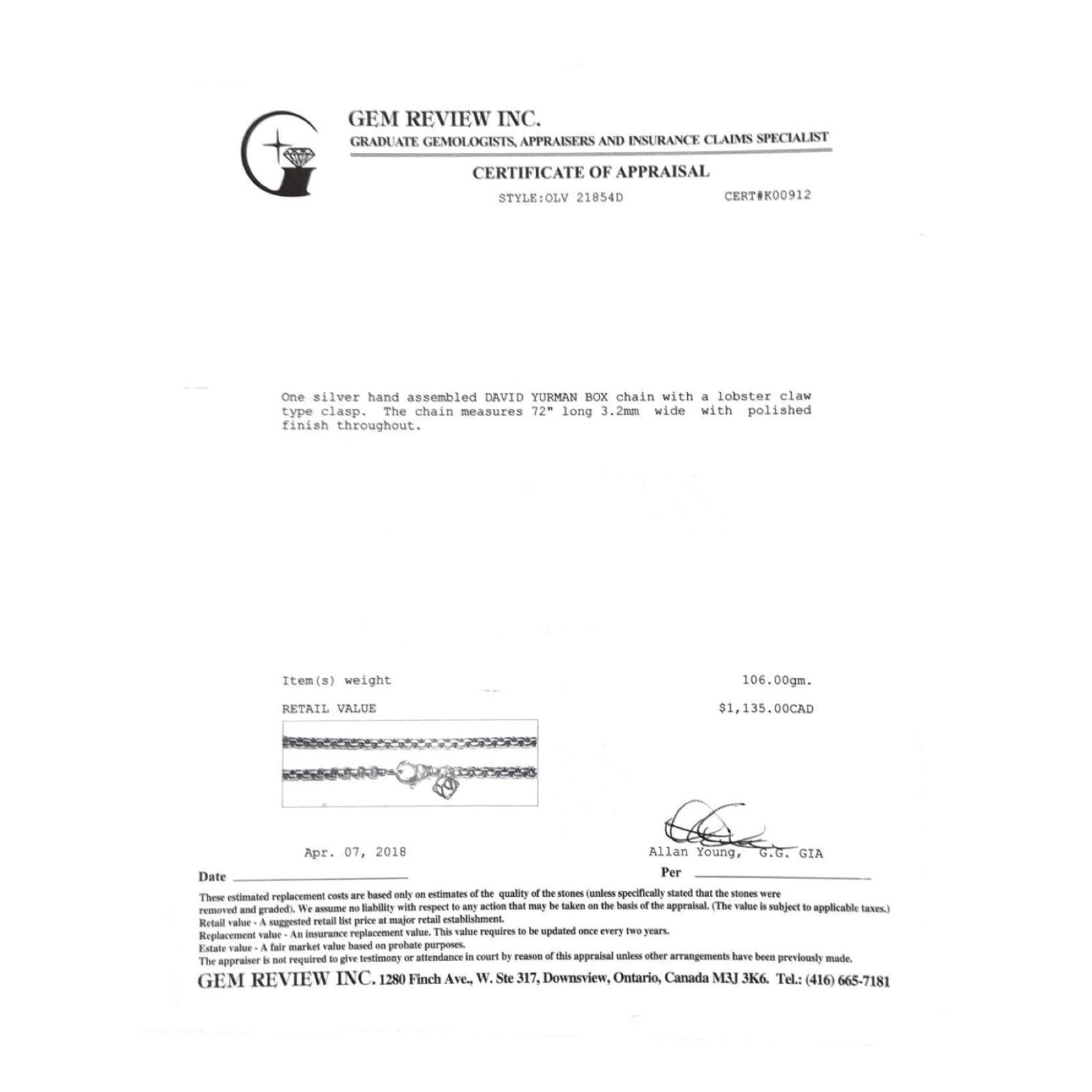 David Yurman Medium Box Chain