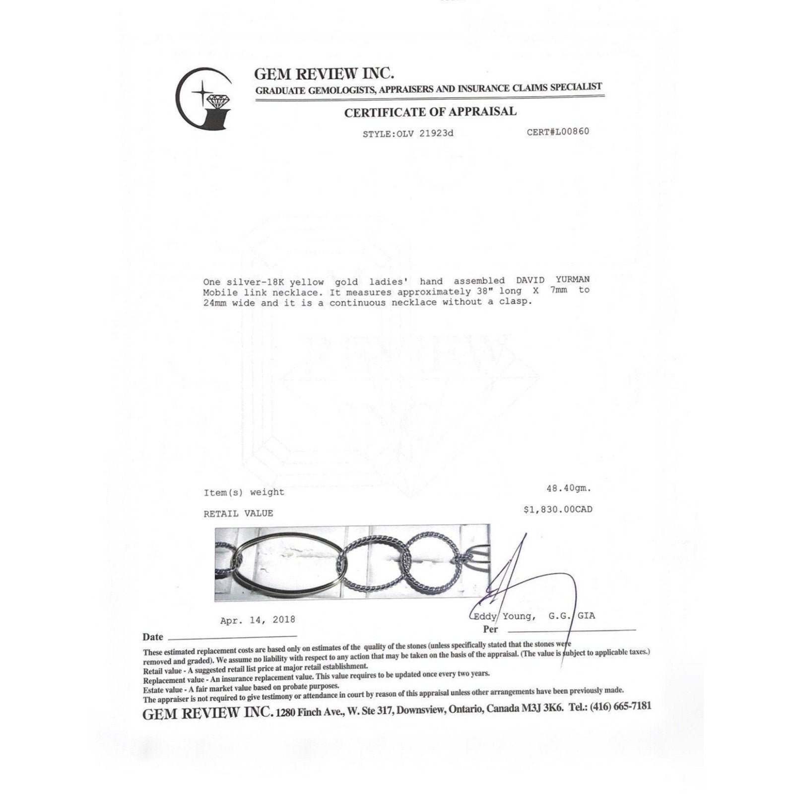 David Yurman Mobile Link Necklace