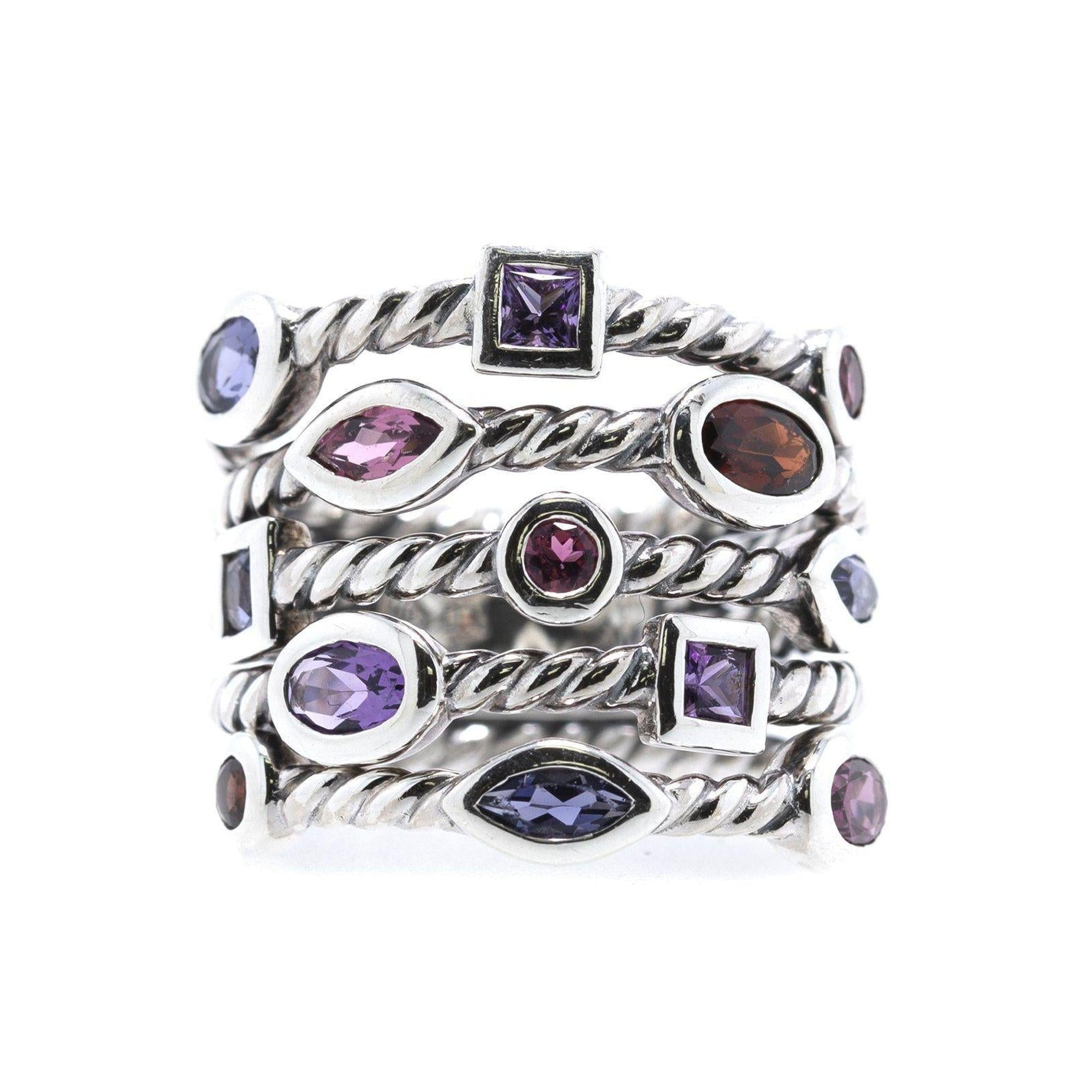 David Yurman Multistone Five Row Confetti Ring