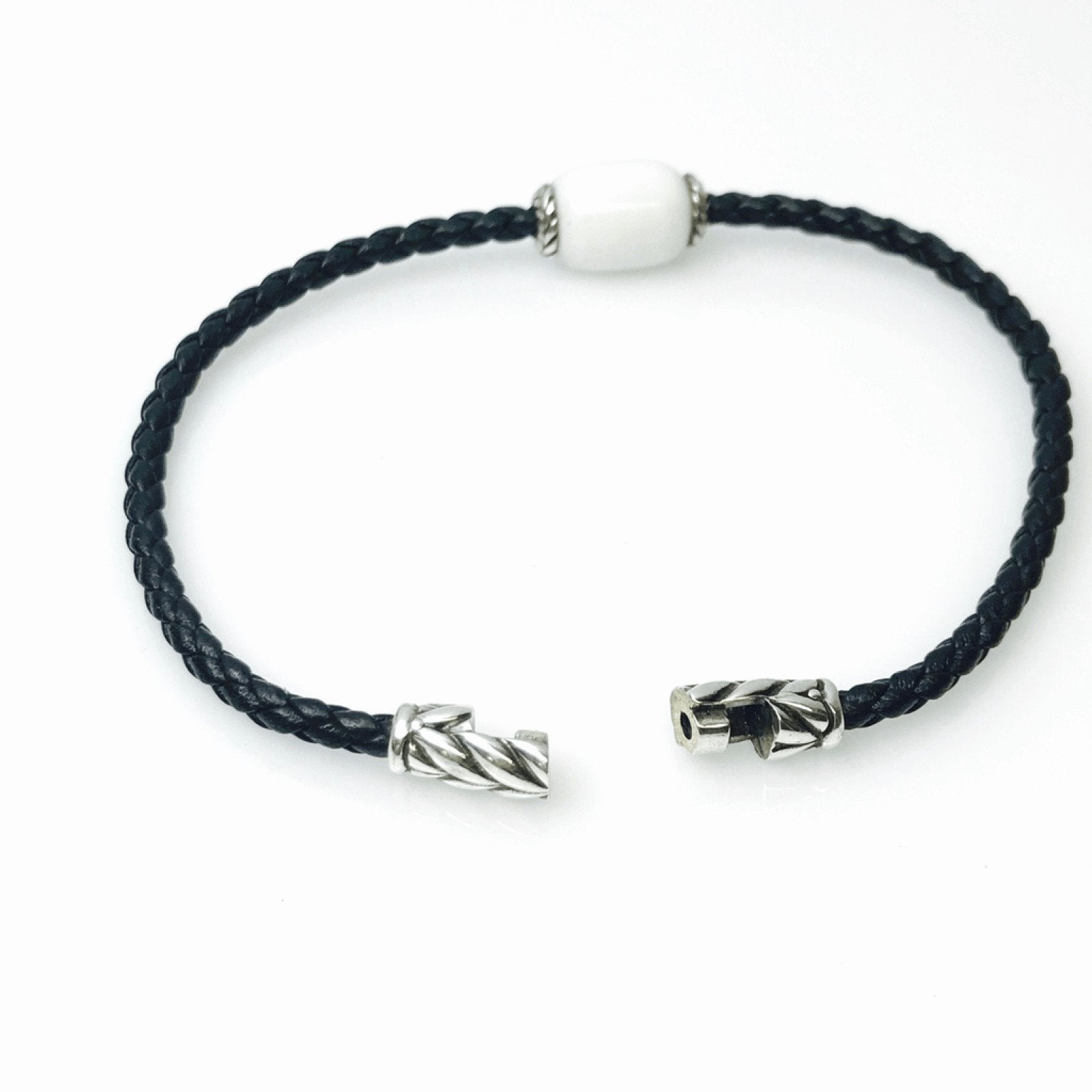 David Yurman Ojime Black Braided Leather Bracelet