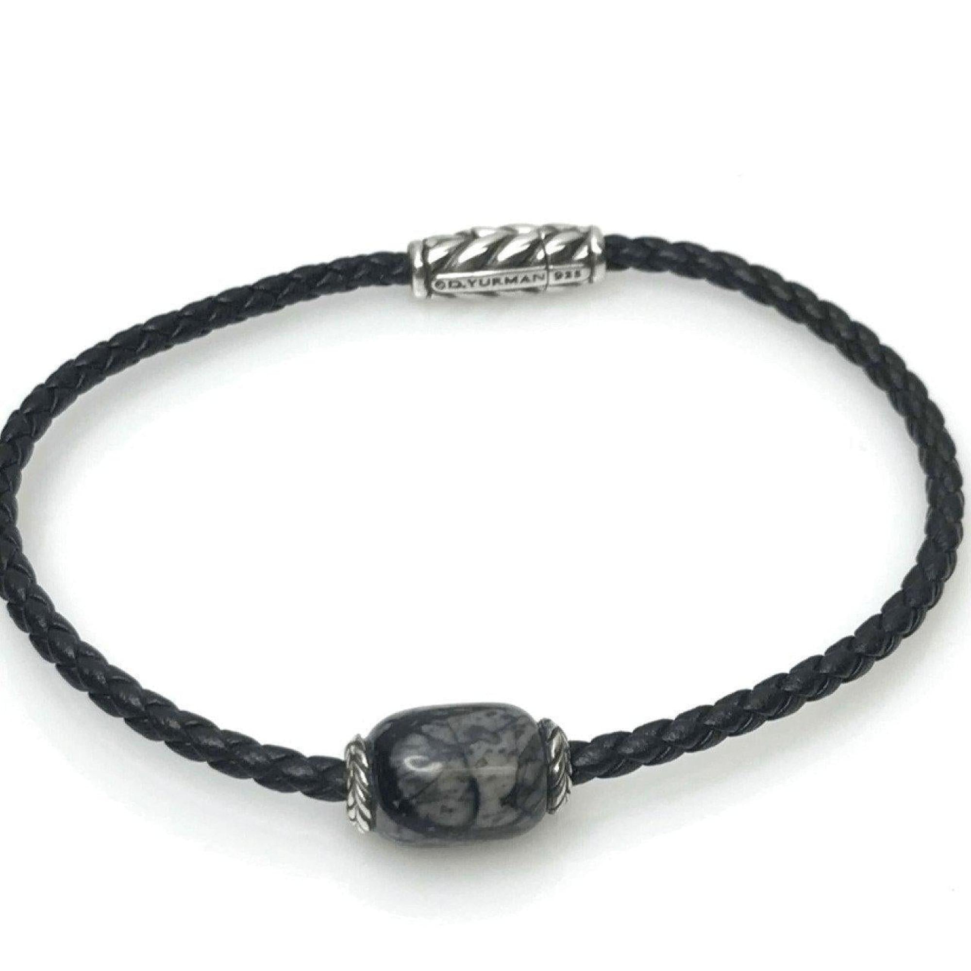 David Yurman Ojime Black Braided Leather Bracelet
