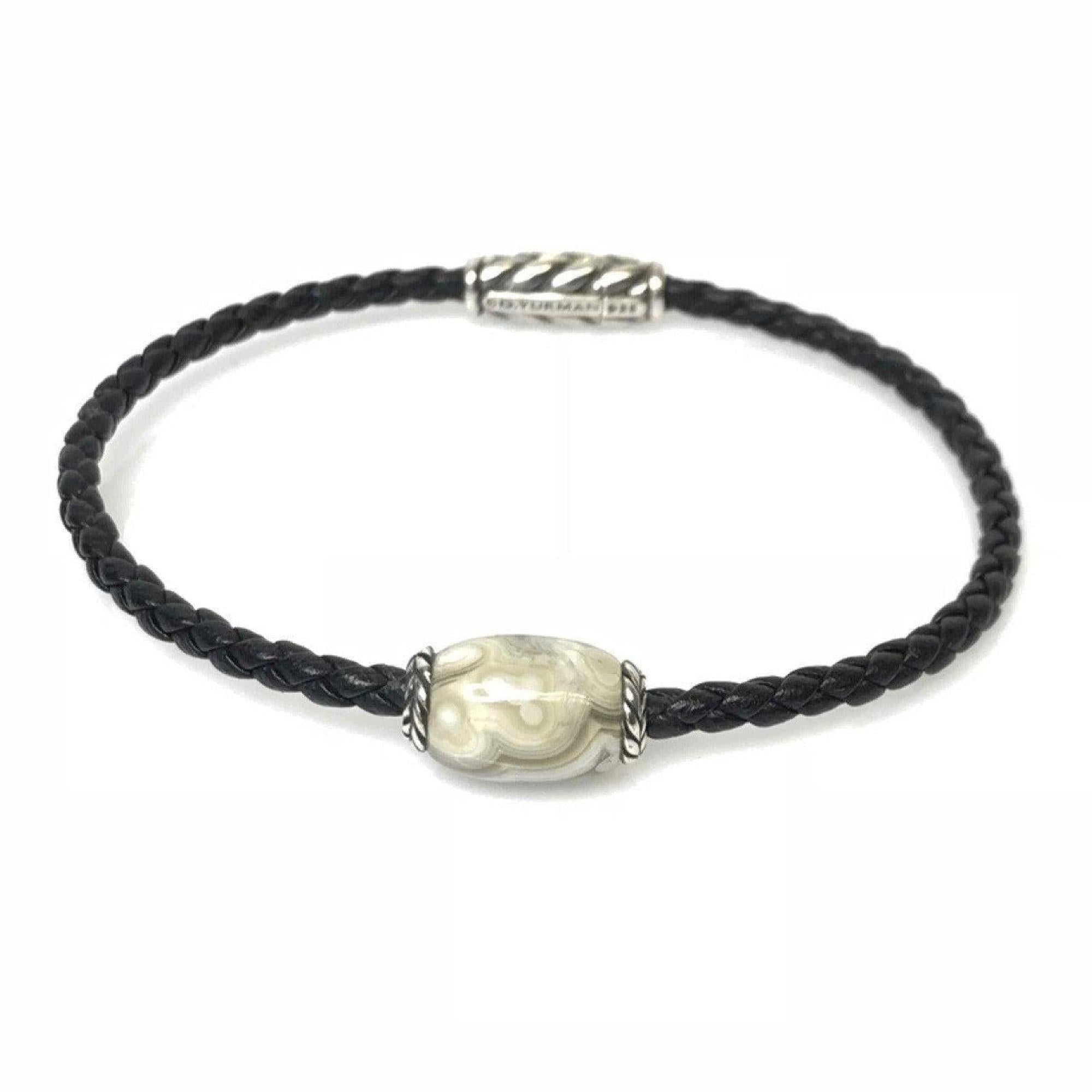 David Yurman Ojime Black Leather Bracelet