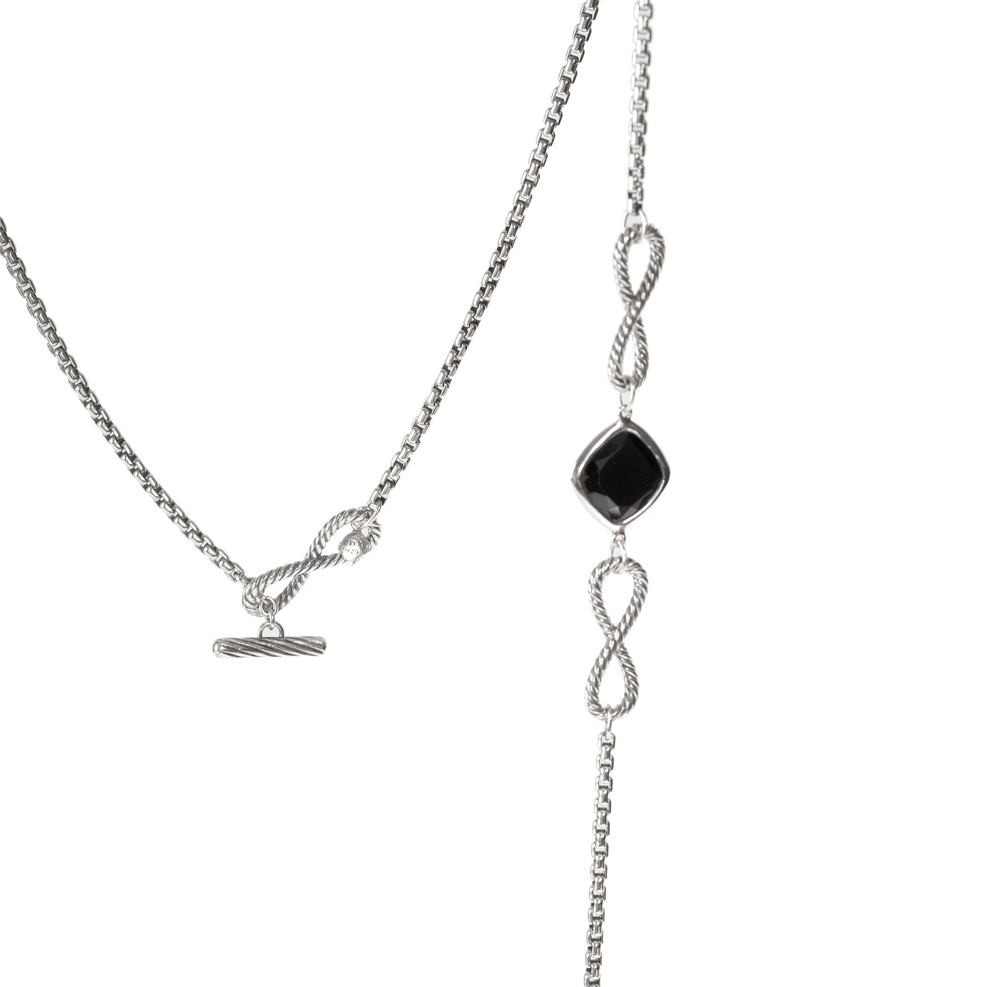 David Yurman Onyx Infinity Station Necklace