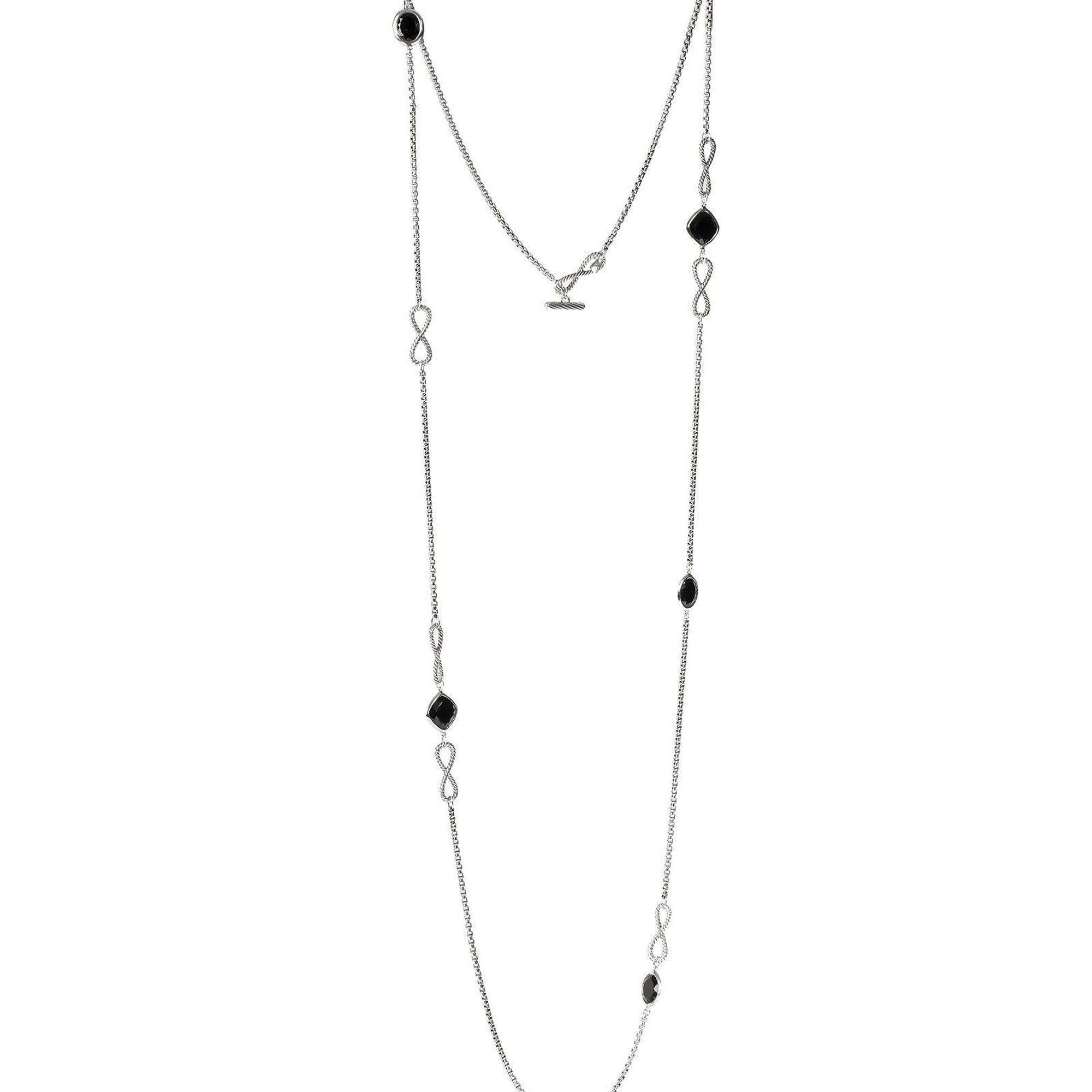 David Yurman Onyx Infinity Station Necklace