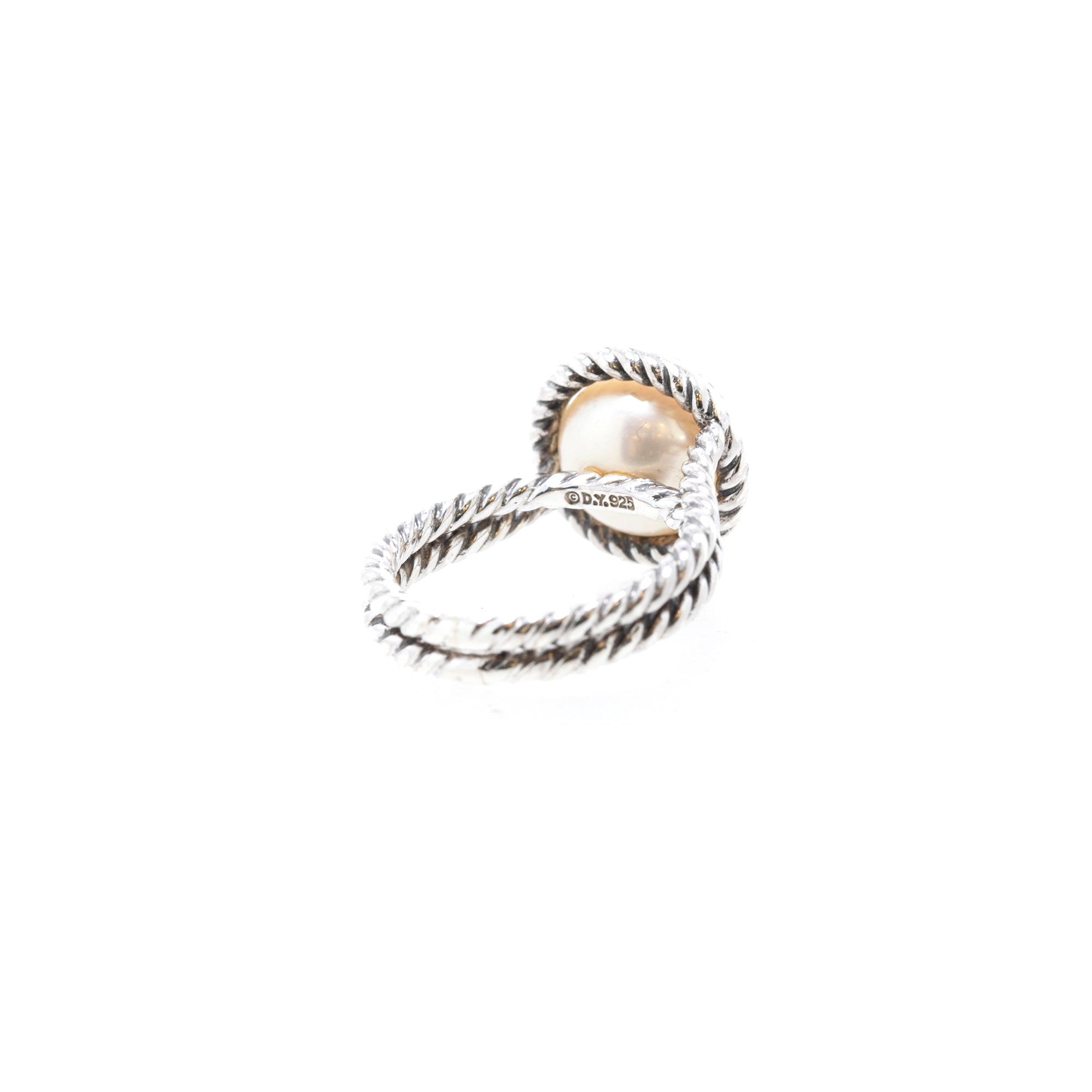 David Yurman Pearl & Diamond Cable Cocktail Ring