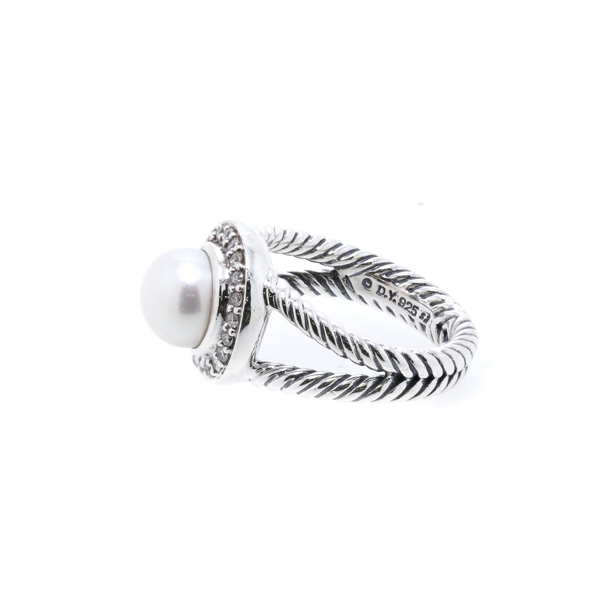 David Yurman Pearl Ring with Diamonds