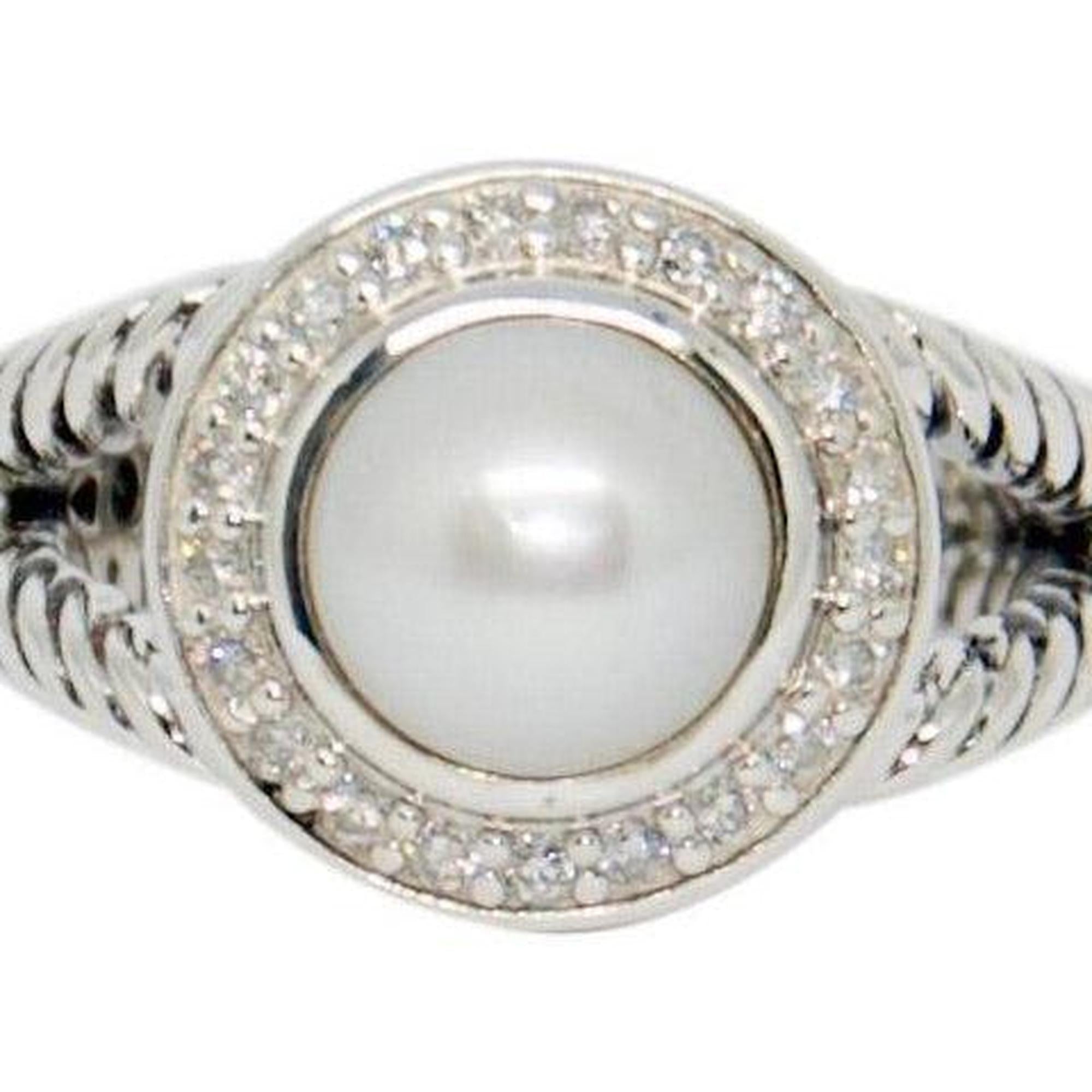 David Yurman Pearl Ring with Diamonds