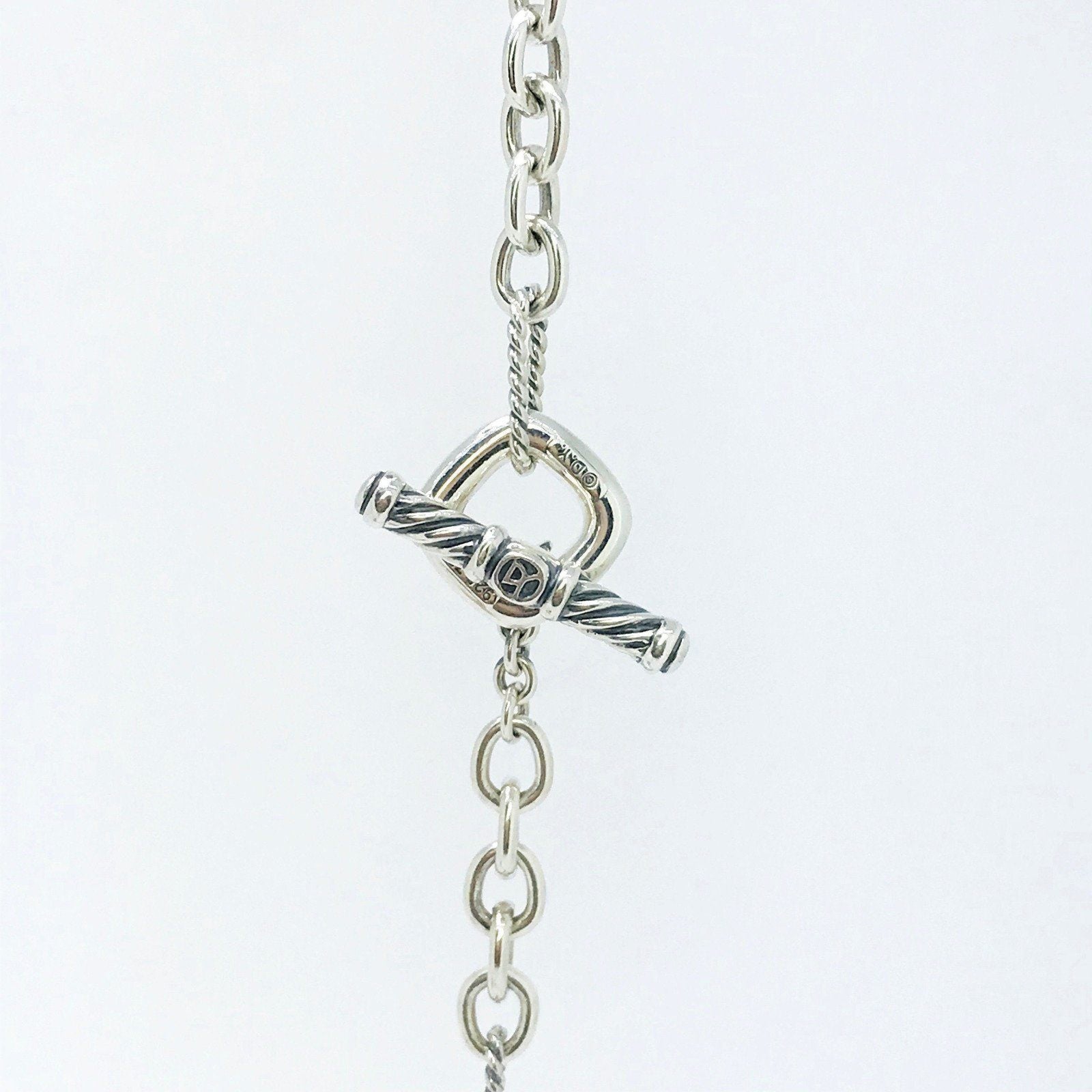 David Yurman Pearl Station Figaro Chain Necklace