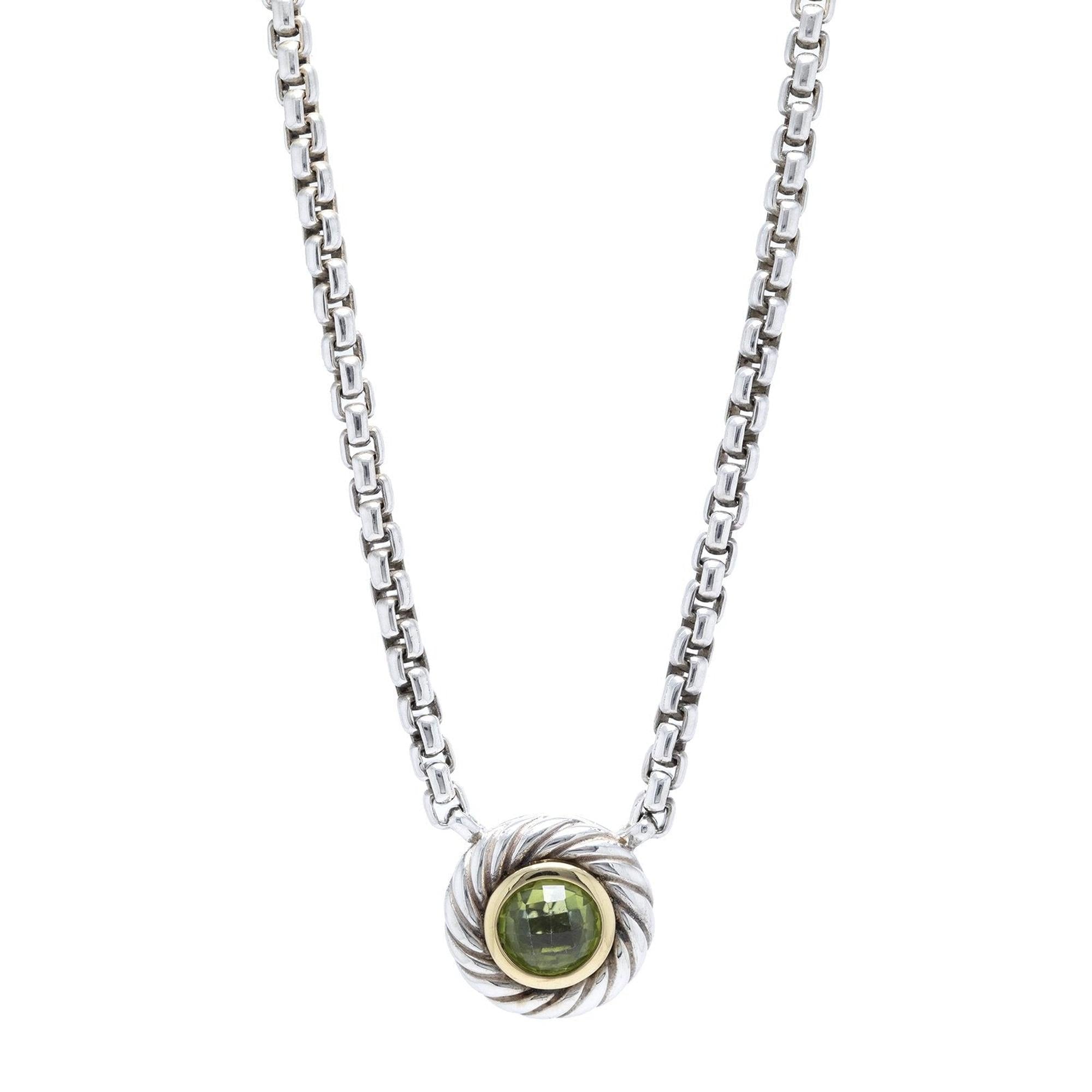 David Yurman Peridot Color Classics Cookie Pendant Necklace