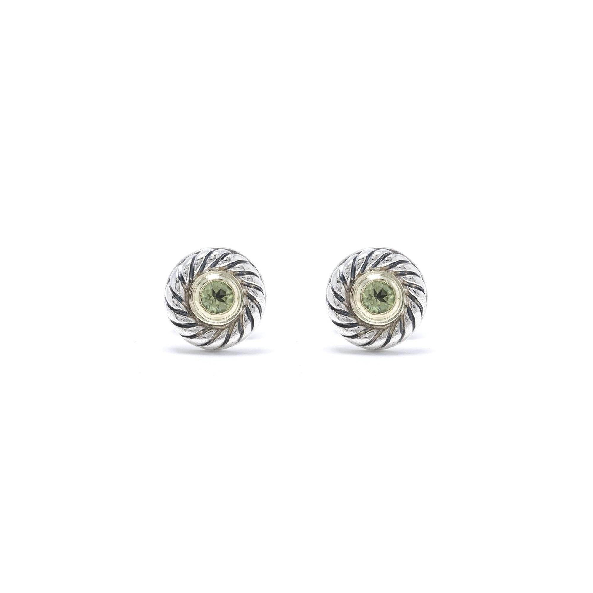 David Yurman Peridot Cookie Stud Earrings