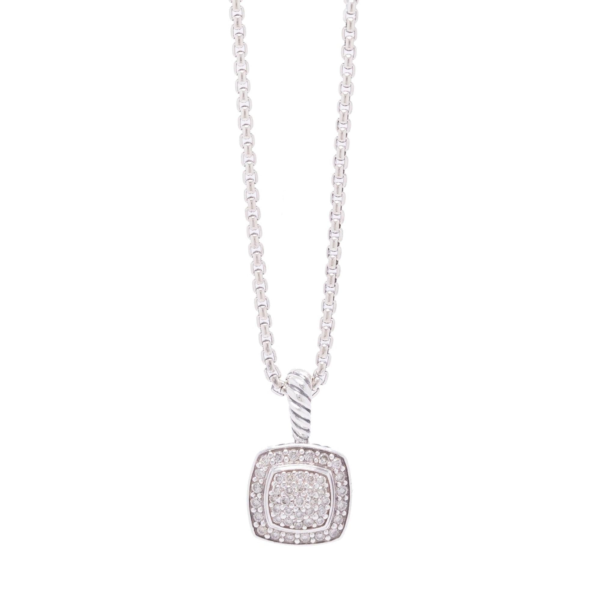 David Yurman Petite Albion Diamond Pendant Necklace