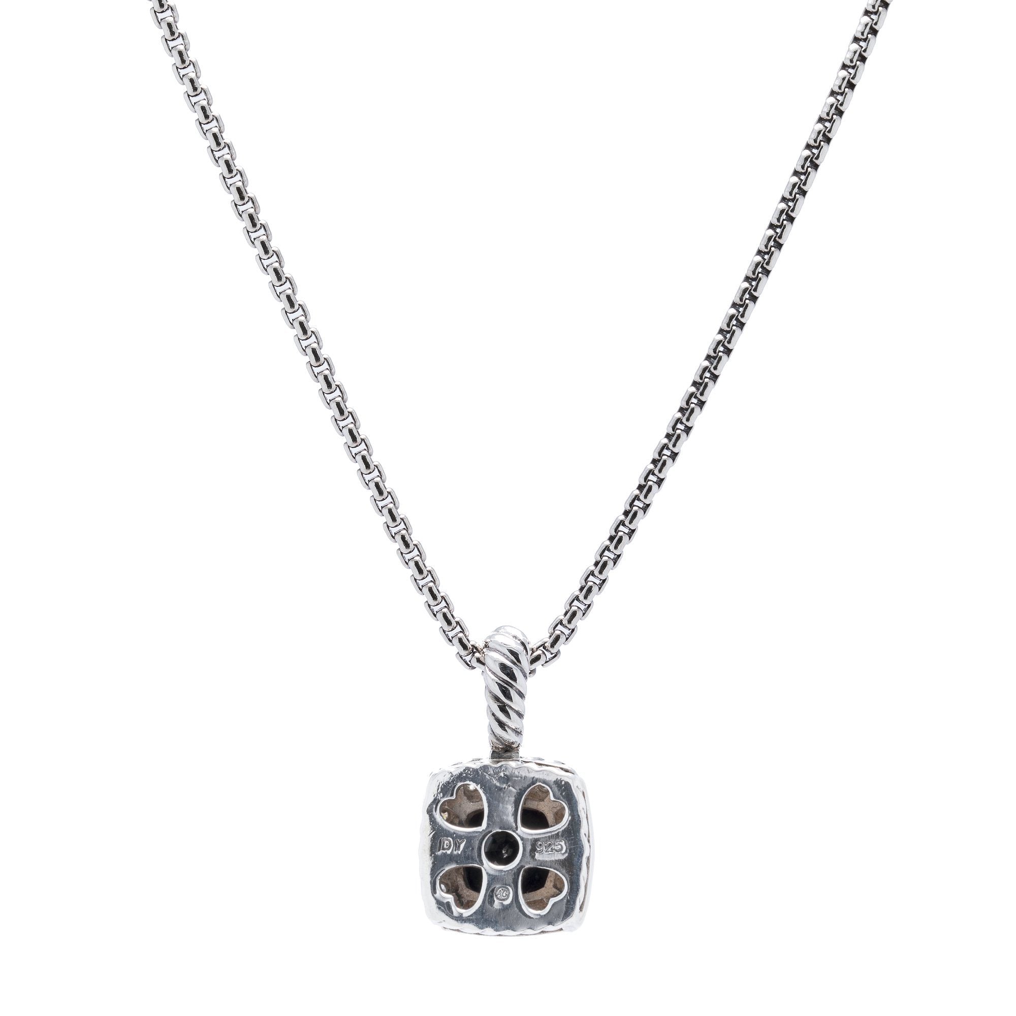 David Yurman Petite Albion Onyx and Diamond Pendant Necklace