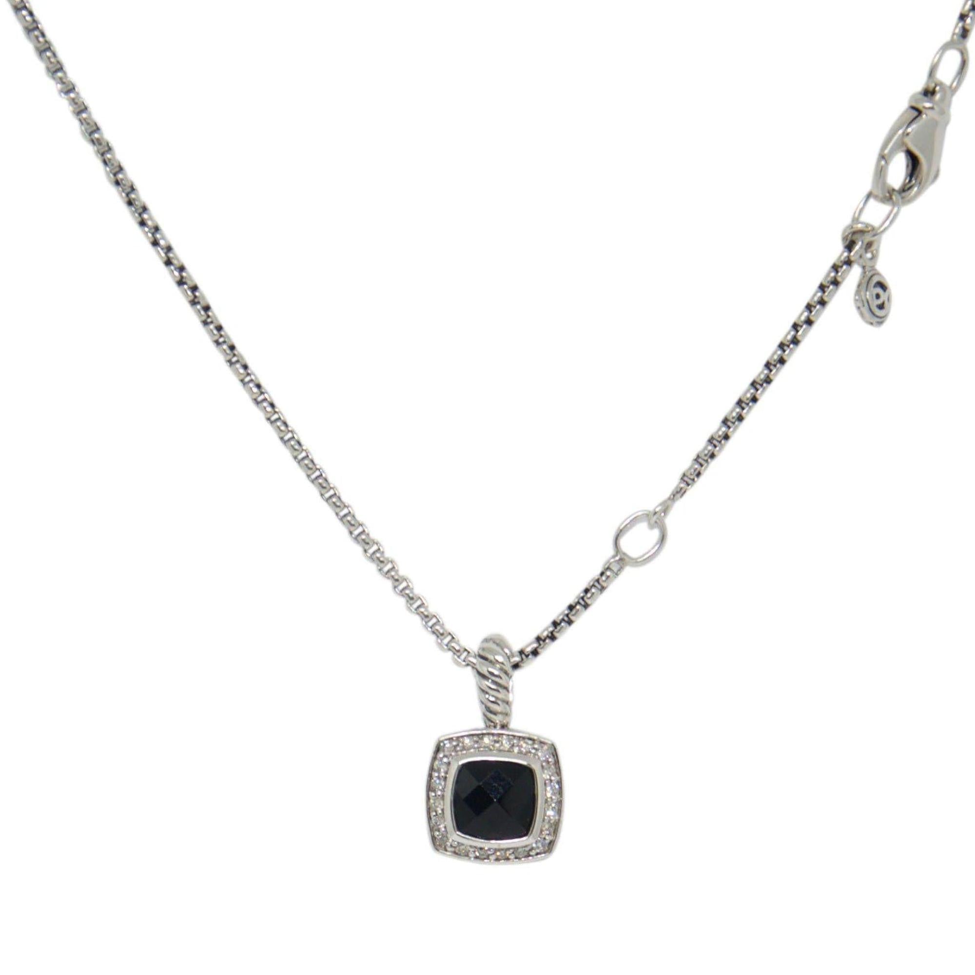 David Yurman Petite Albion Pendant Necklace with Black Onyx and Diamonds
