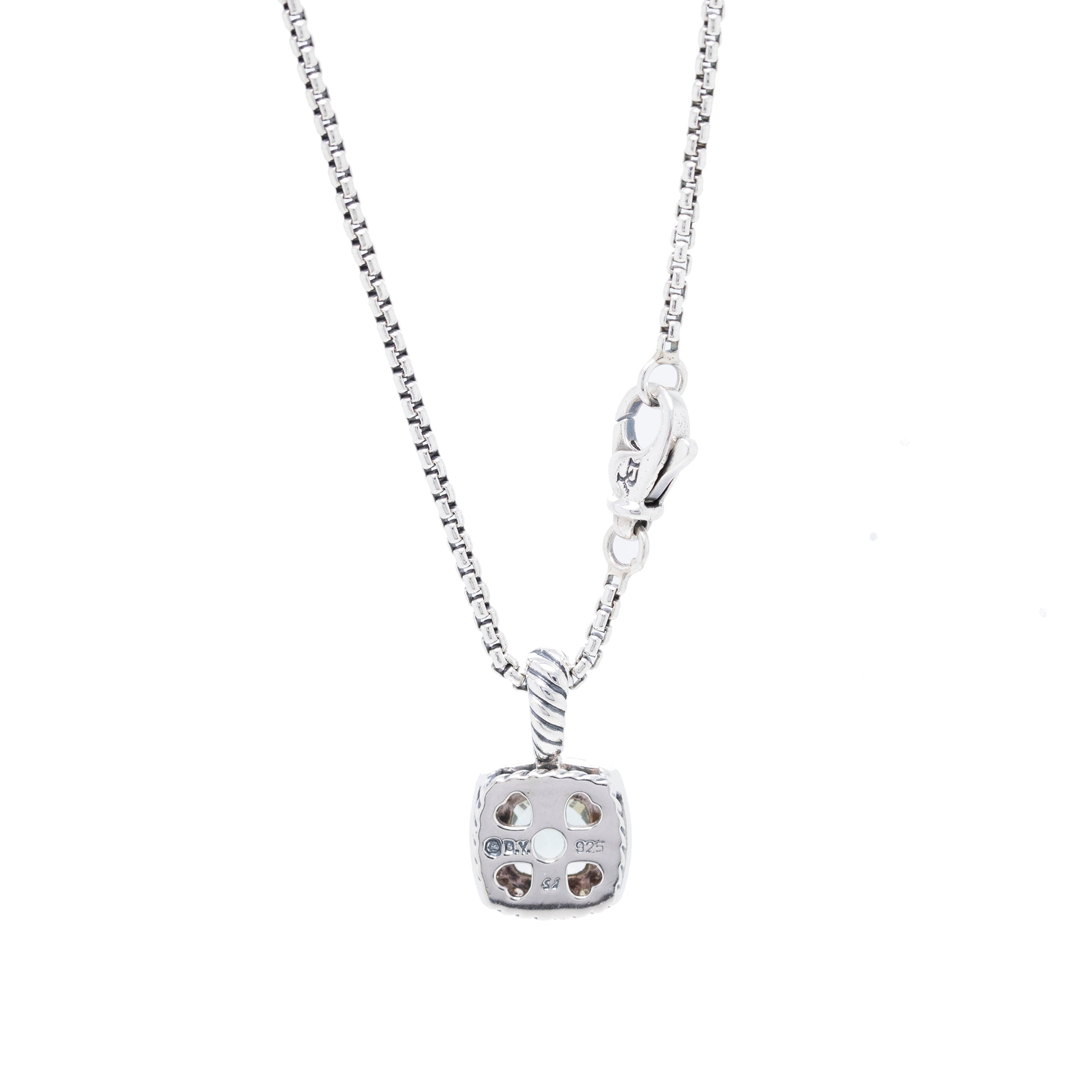 David Yurman Petite Albion Pendant Necklace with Prasiolite and Diamonds