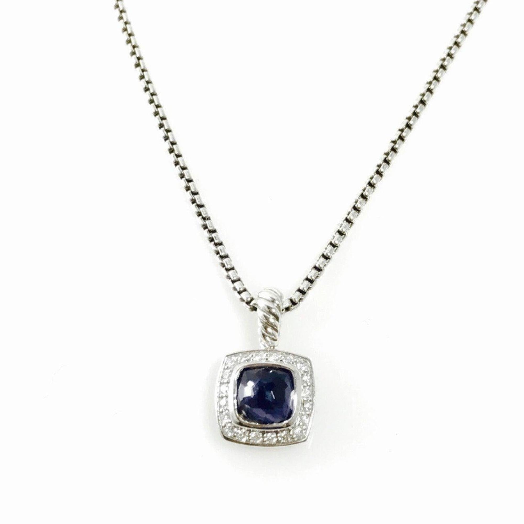 David Yurman Petite Albion Pendant with Black Orchid and Diamonds