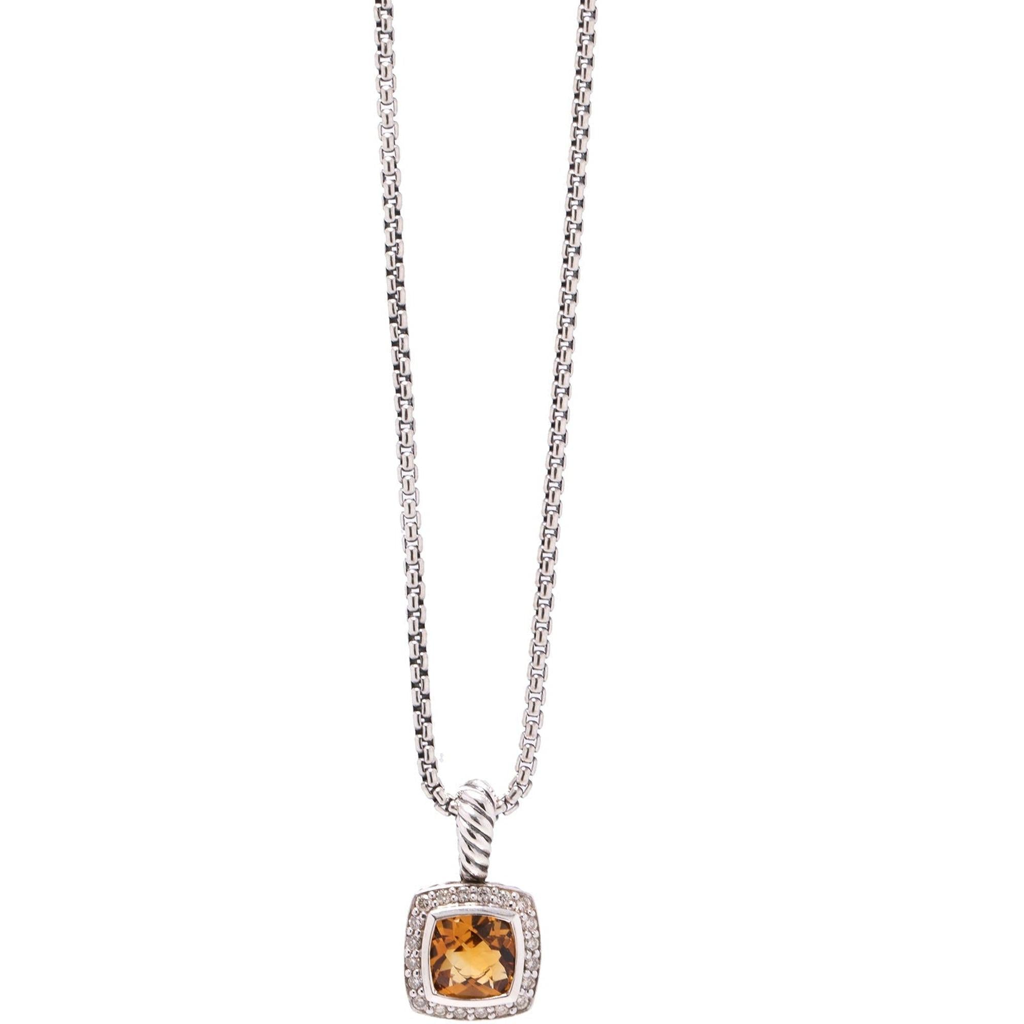 David Yurman Petite Albion Pendant with Citrine & Diamonds