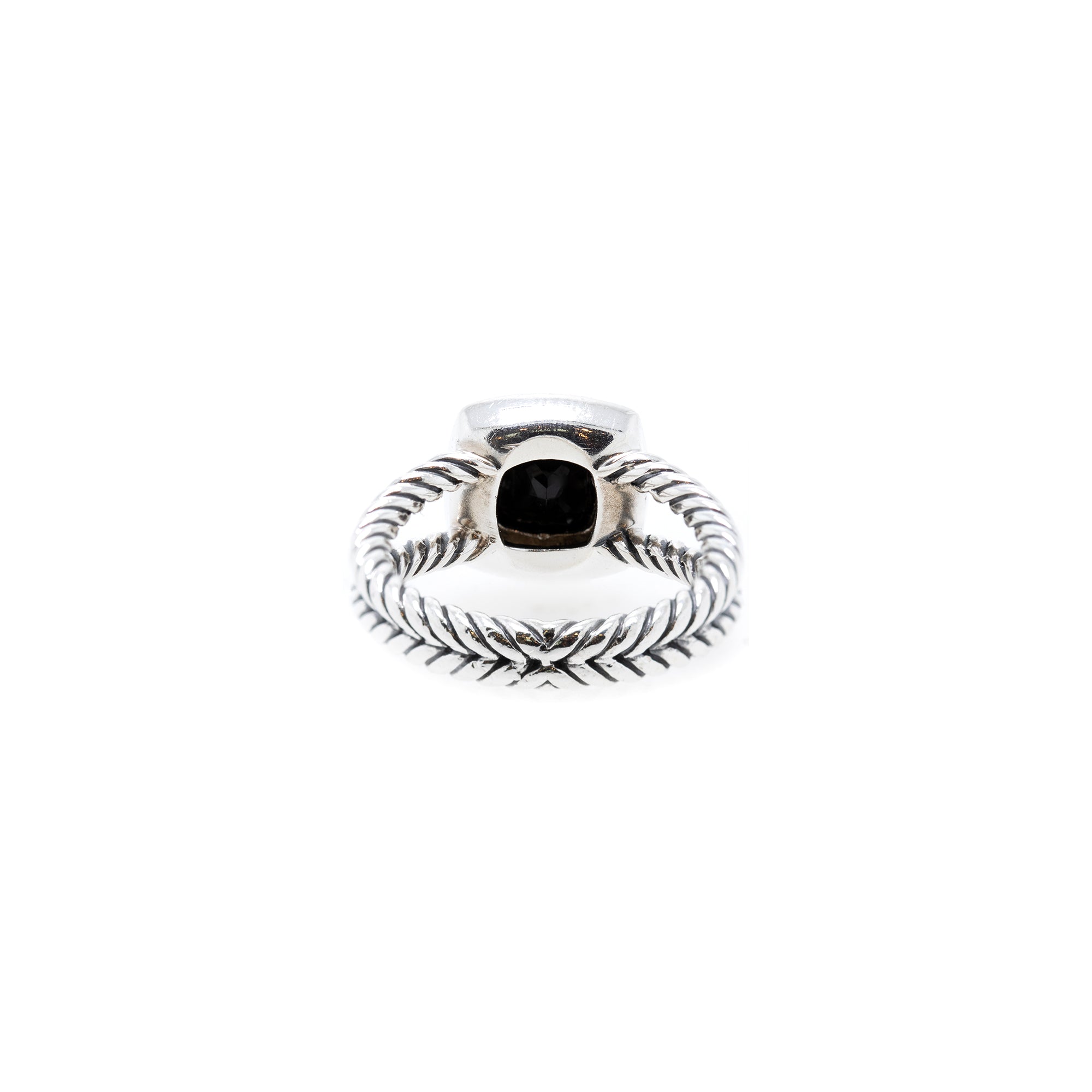 David Yurman Petite Albion Ring with Black Onyx and Diamonds