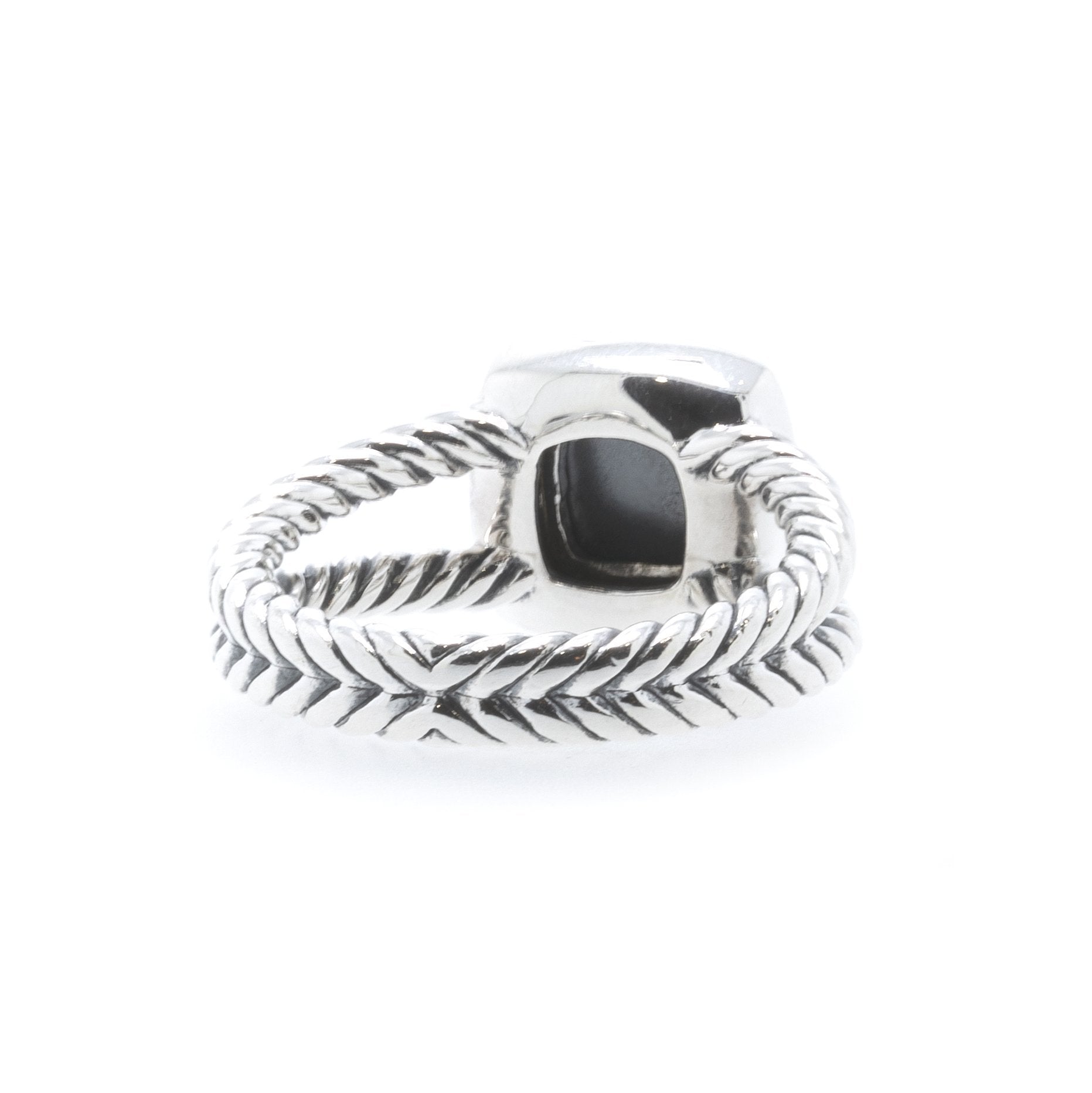 David Yurman Petite Albion Ring with Black Orchid and Diamonds