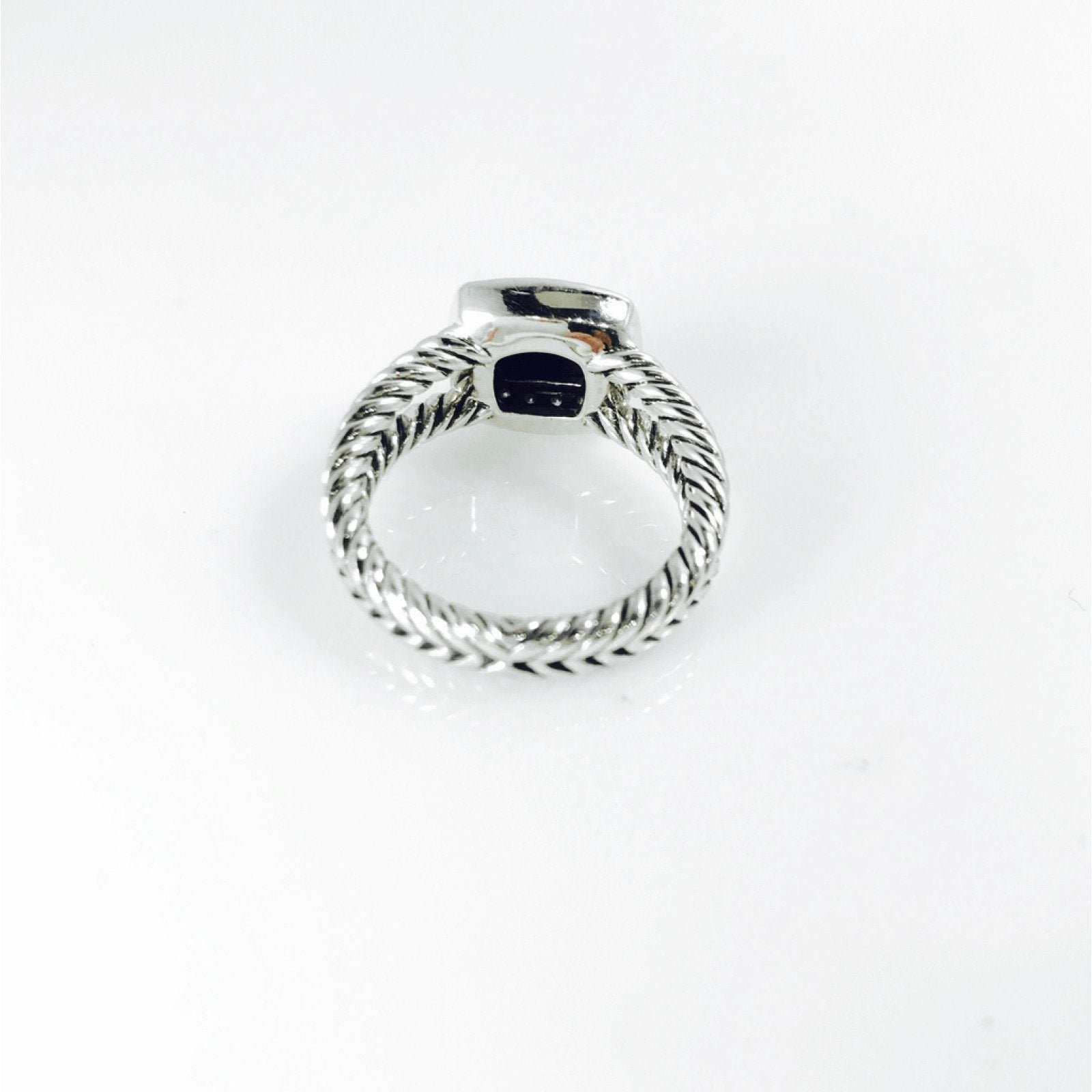 David Yurman Petite Albion Ring with Black Orchid and Diamonds