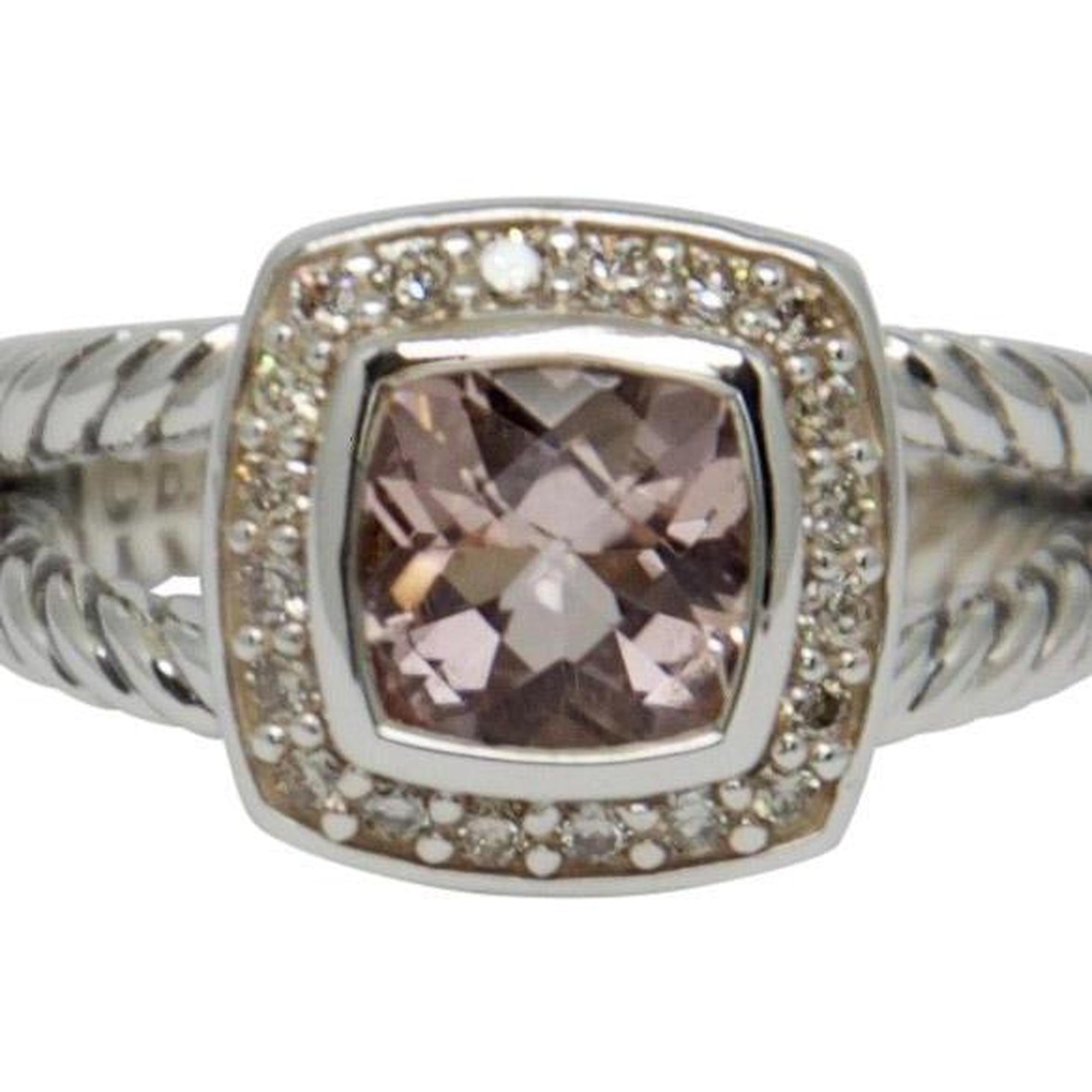 David Yurman Petite Albion Ring with Morganite and Diamonds