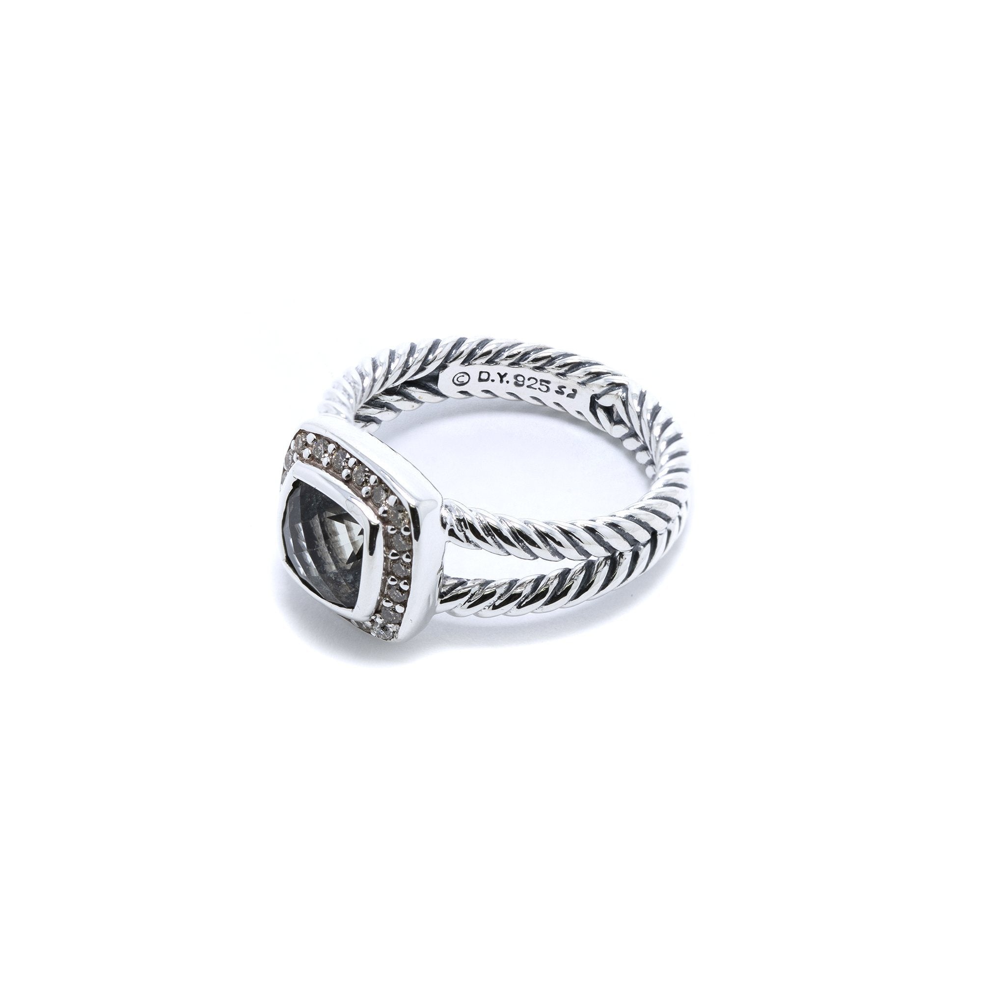 David Yurman Petite Albion Ring with Prasiolite and Diamonds