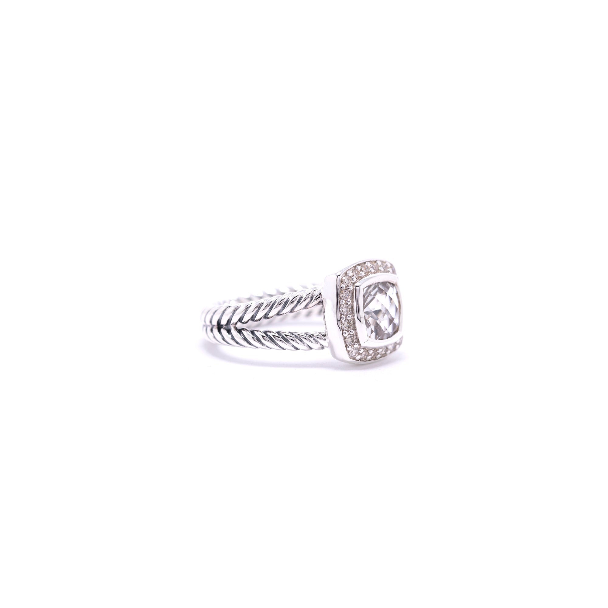 David Yurman Petite Albion Ring with Topaz and Diamonds