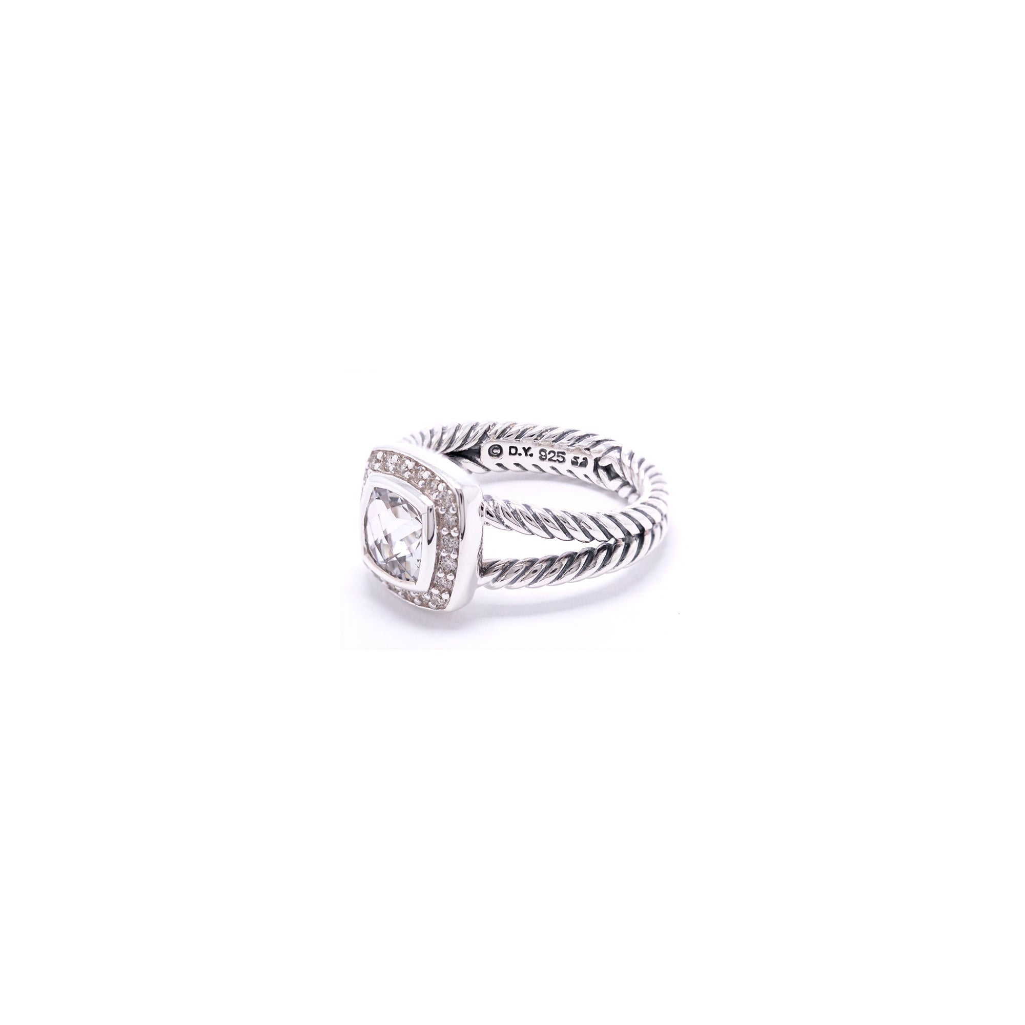 David Yurman Petite Albion Ring with Topaz and Diamonds