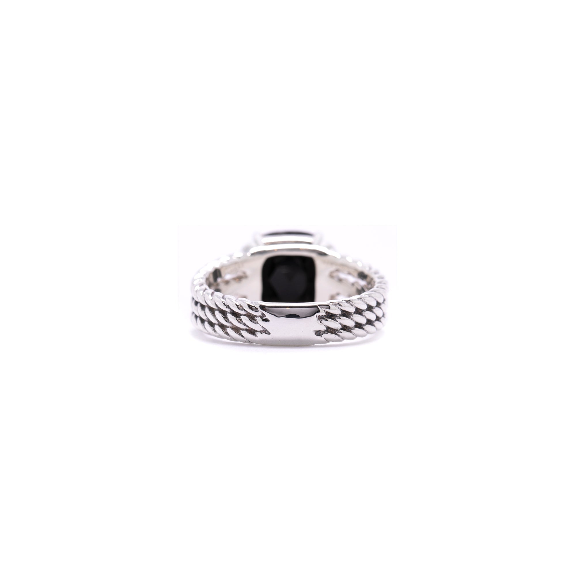 David Yurman Petite Wheaton Ring with Black Onyx and Diamonds