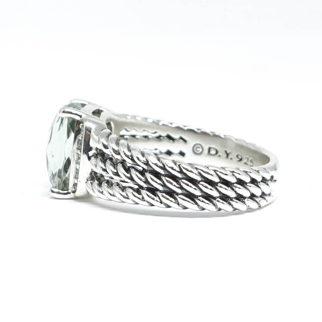 David Yurman Petite Wheaton Ring with Prasiolite and Diamonds