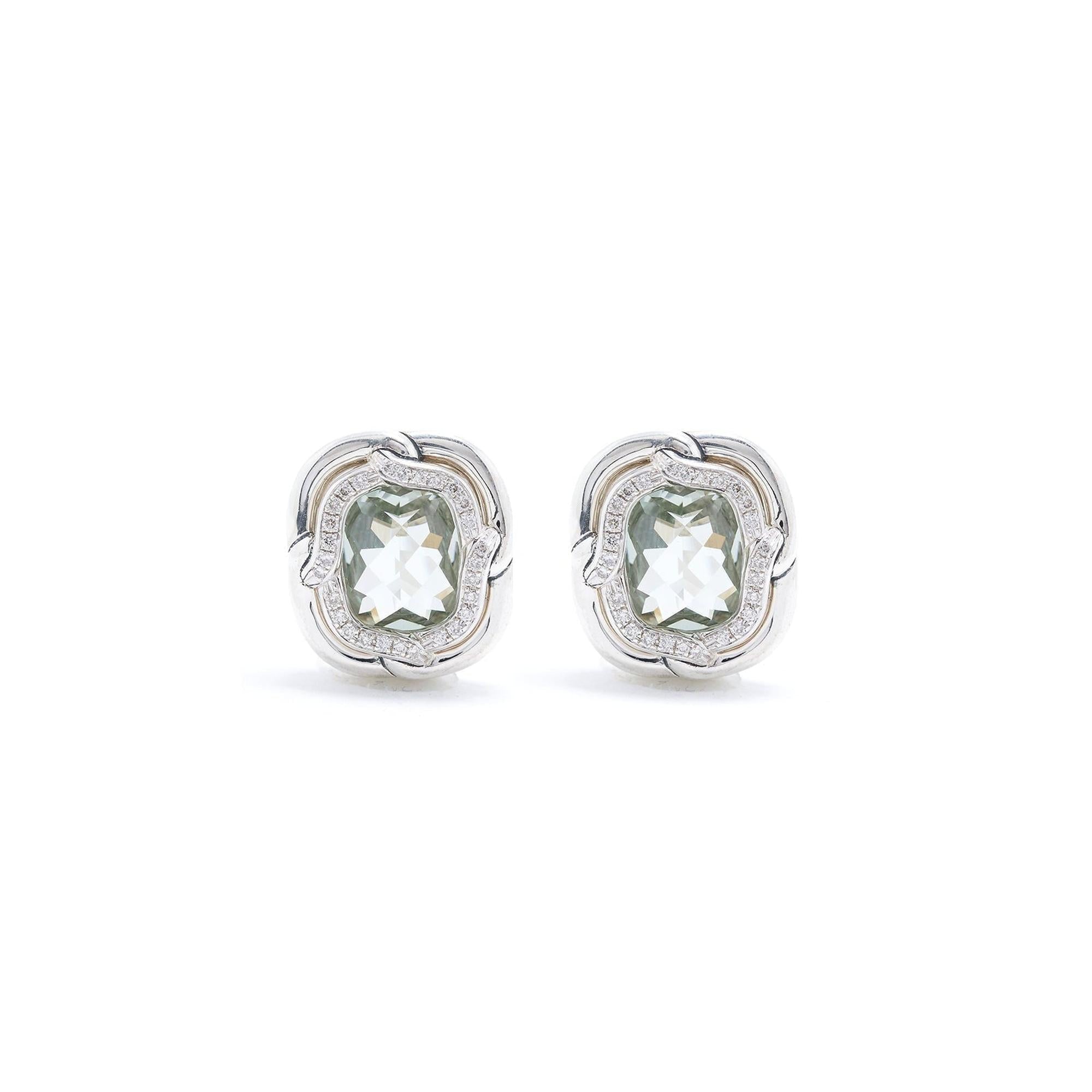 David Yurman Prasiolite & Diamond Labyrinth Earrings