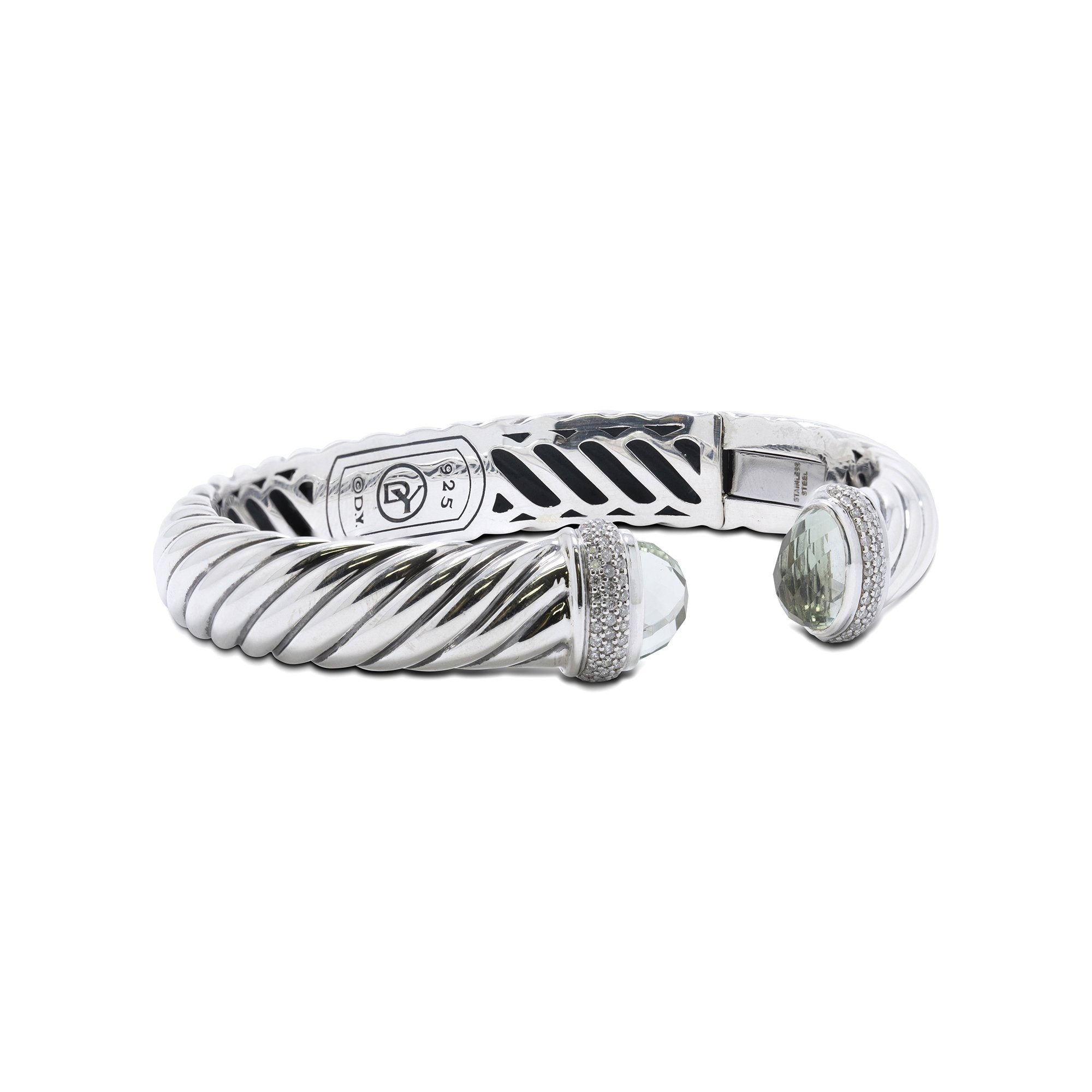 David Yurman Prasiolite & Diamond Waverly Cable Bracelet