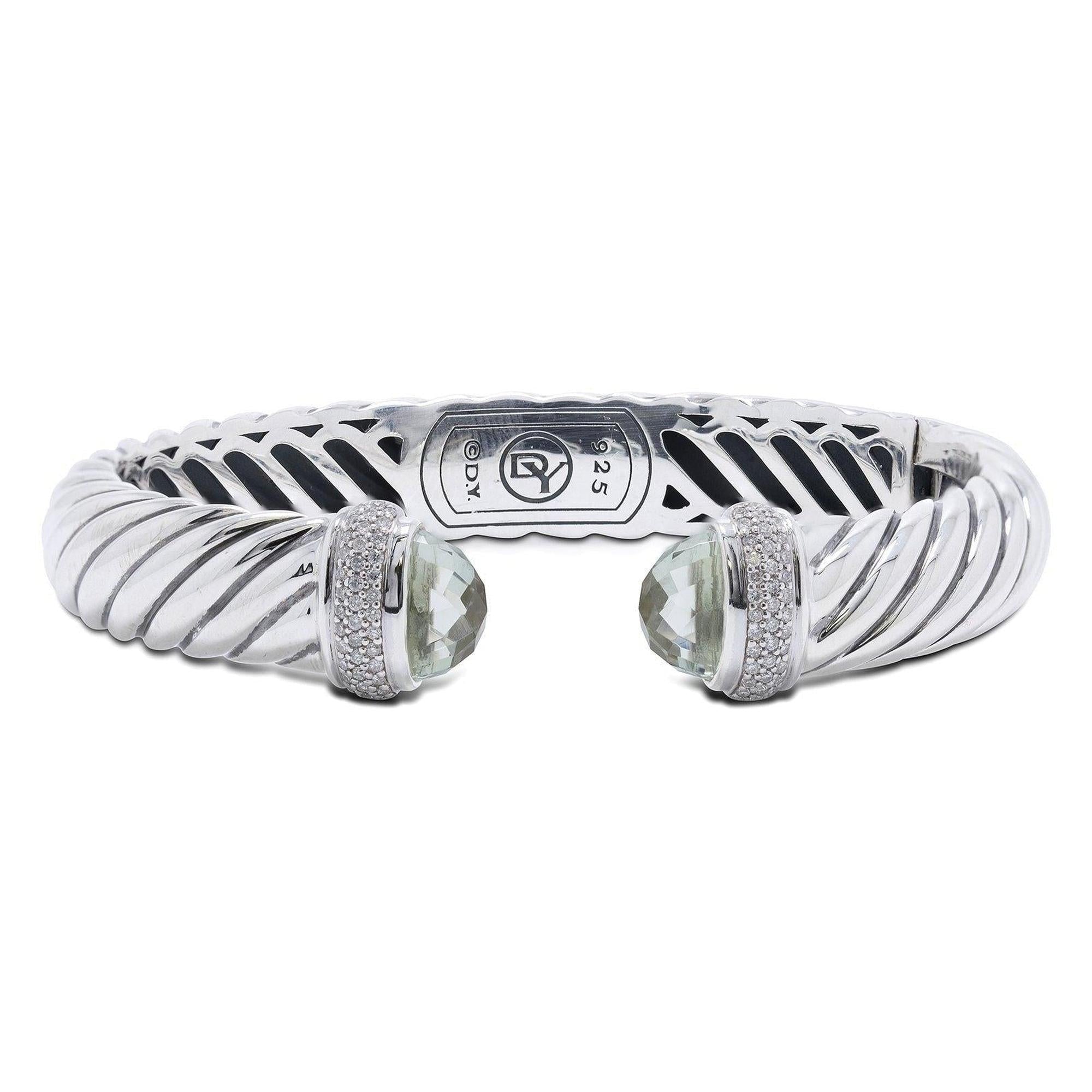David Yurman Prasiolite & Diamond Waverly Cable Bracelet