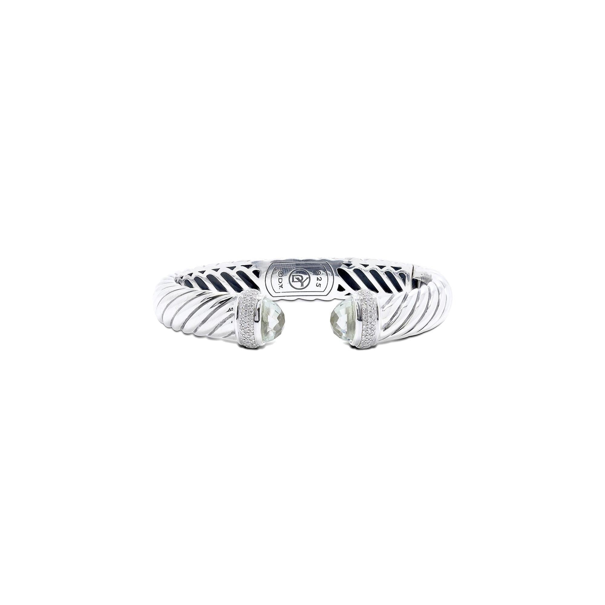David Yurman Prasiolite & Diamond Waverly Cable Bracelet