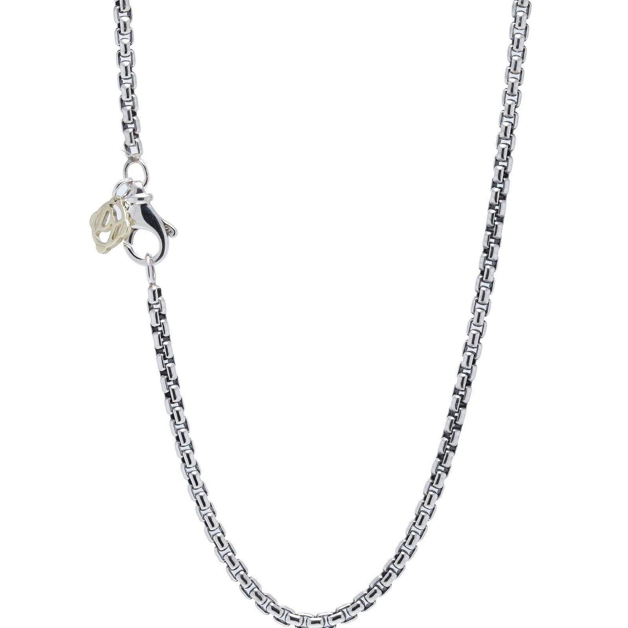 David Yurman Small Box Chain Necklace with 14k Gold Decal