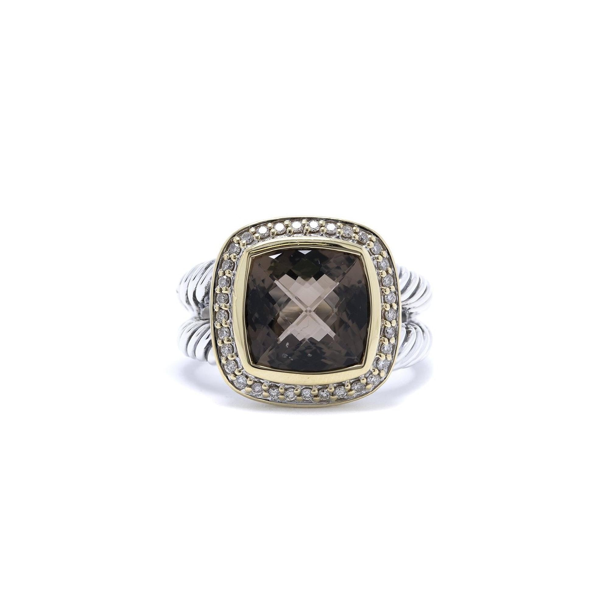 David Yurman Smoky Quartz & Diamond Albion Ring