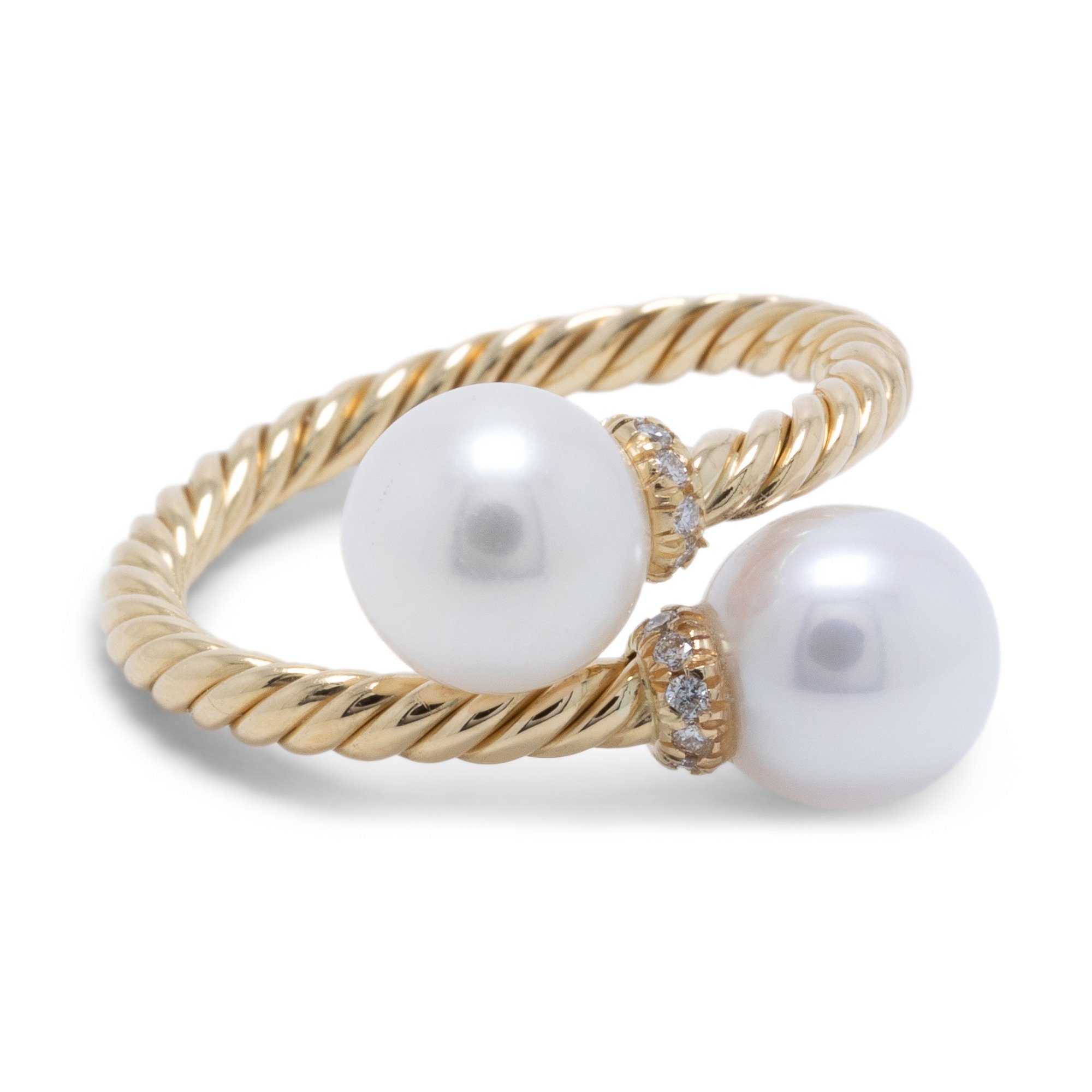 David Yurman Solari Bypass Ring with Pearls & Diamonds