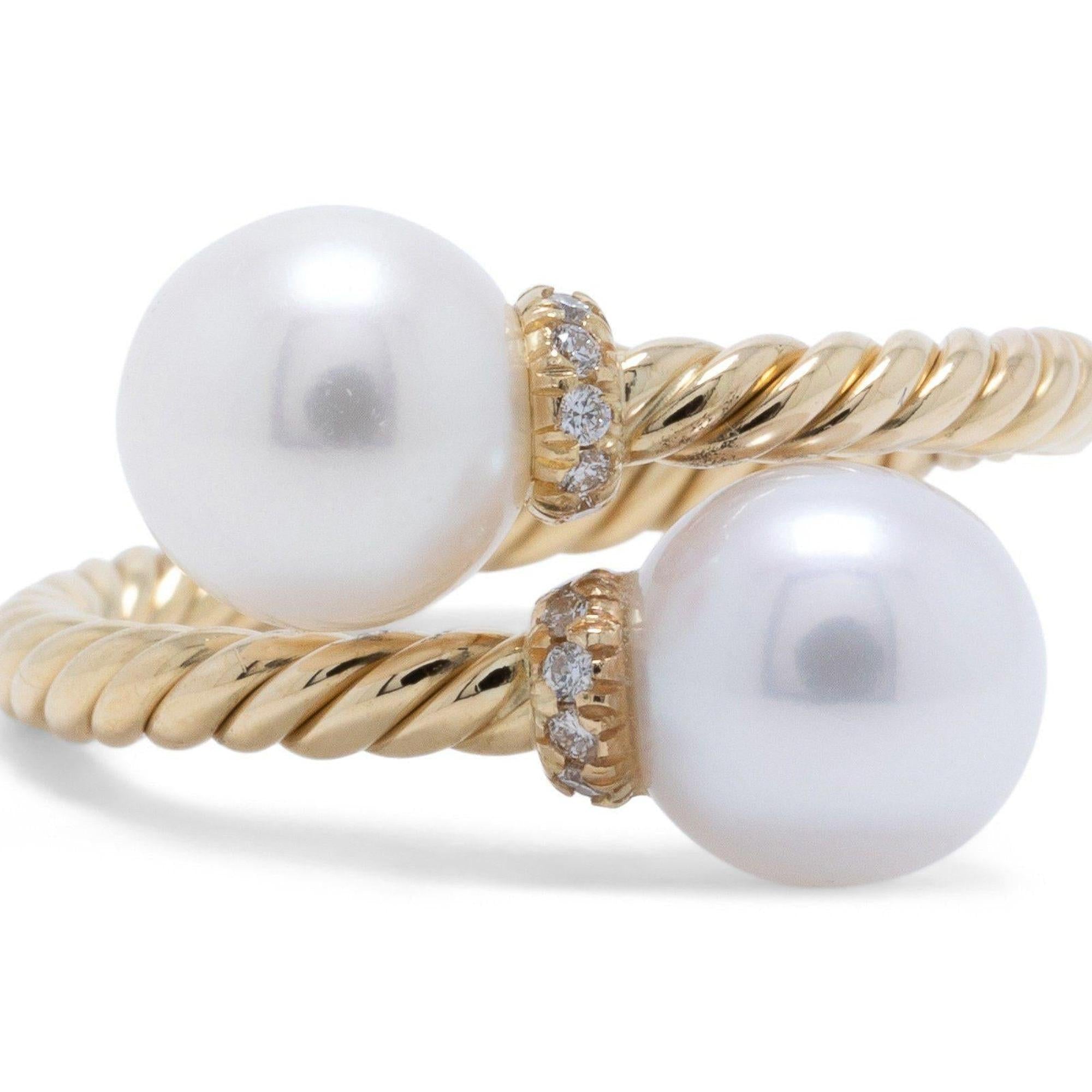David Yurman Solari Bypass Ring with Pearls & Diamonds