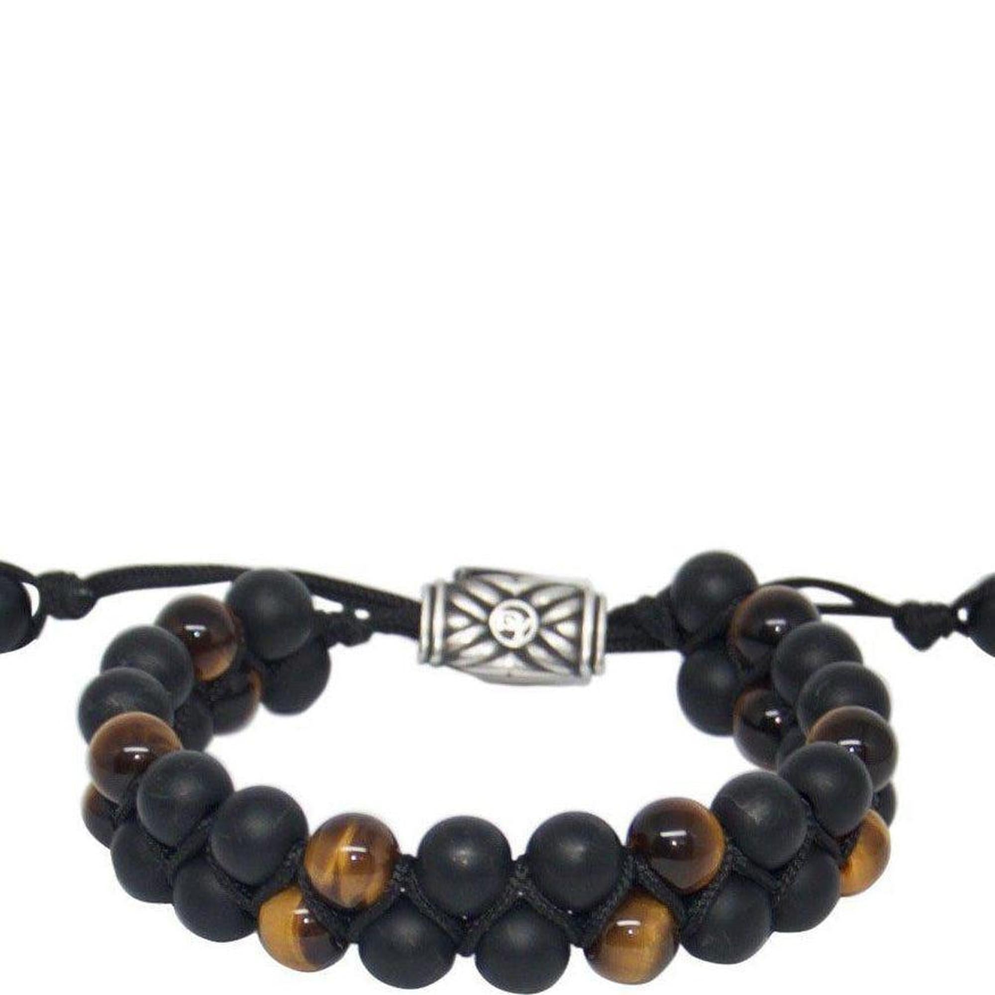 David Yurman Spiritual Bead Two-Row Bracelet with Black Onyx & Tiger's Eye