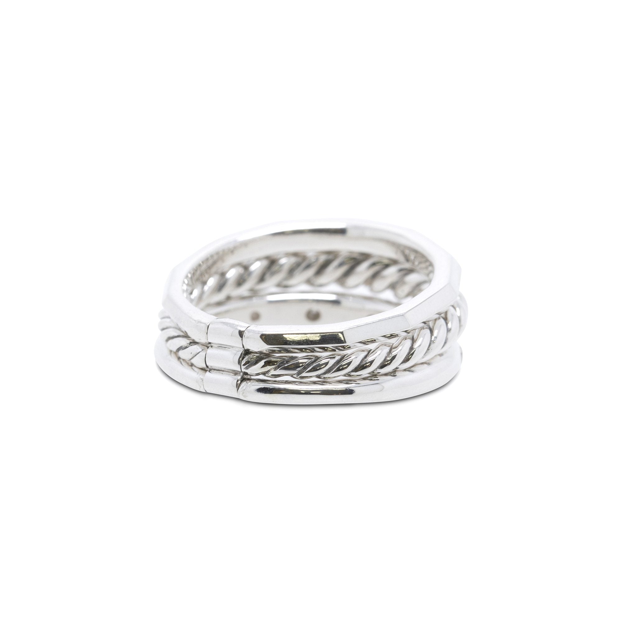 David Yurman Stax Narrow Ring with Diamonds