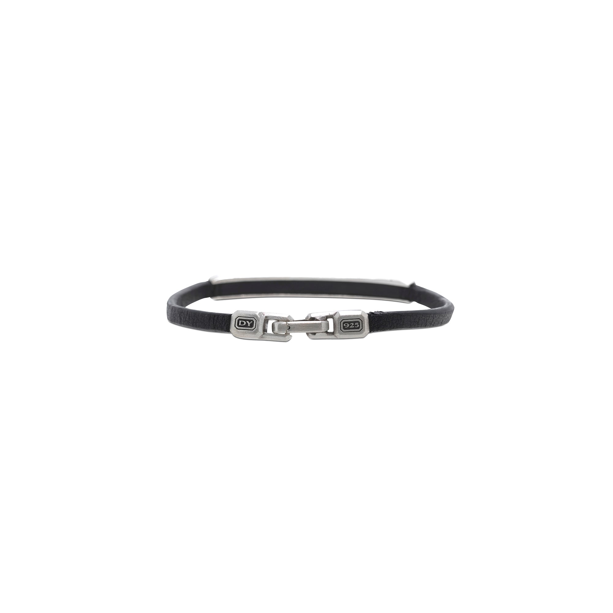 David Yurman Streamline Leather ID Bracelet with Black Diamonds