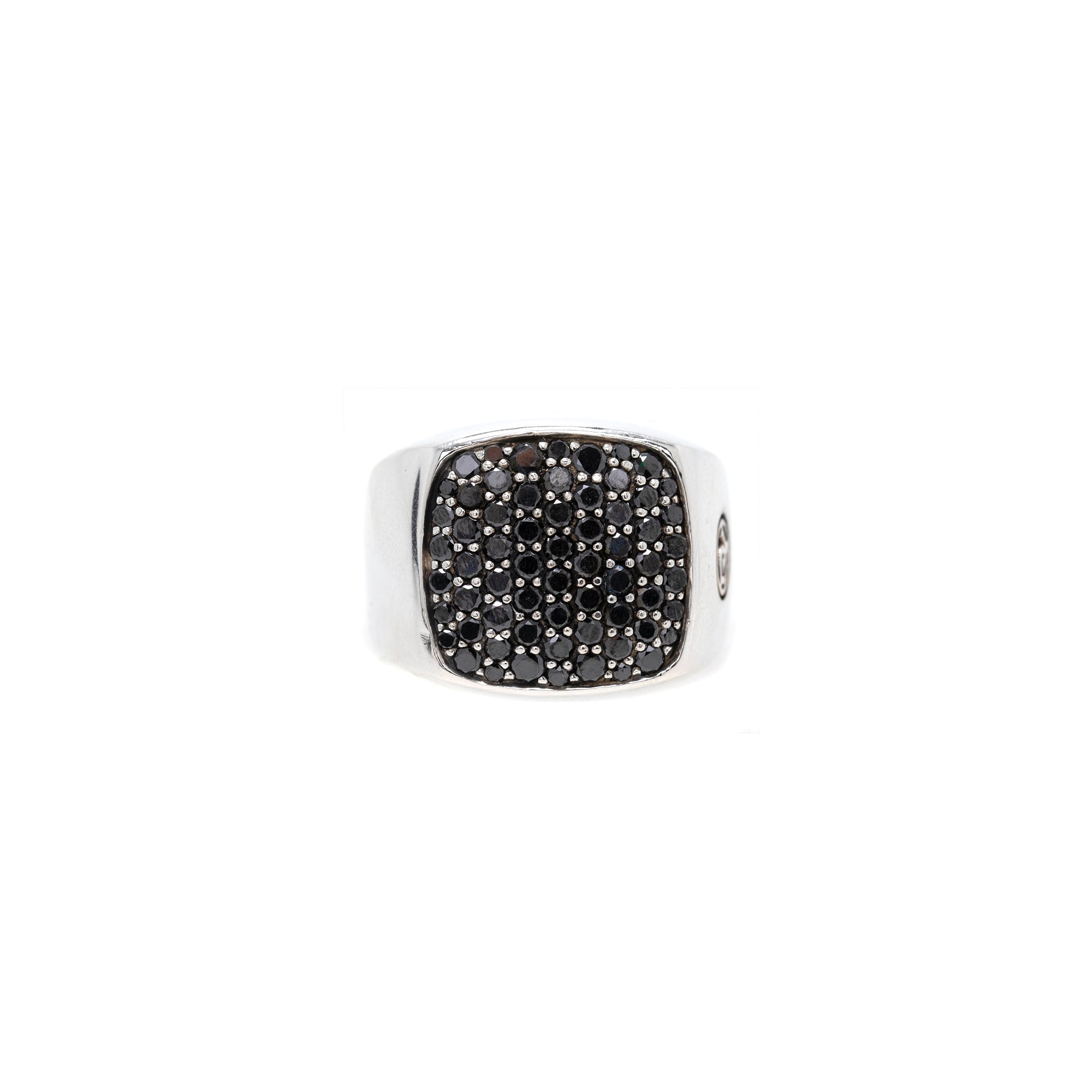 David Yurman Streamline Signet Ring with Pave Black Diamonds