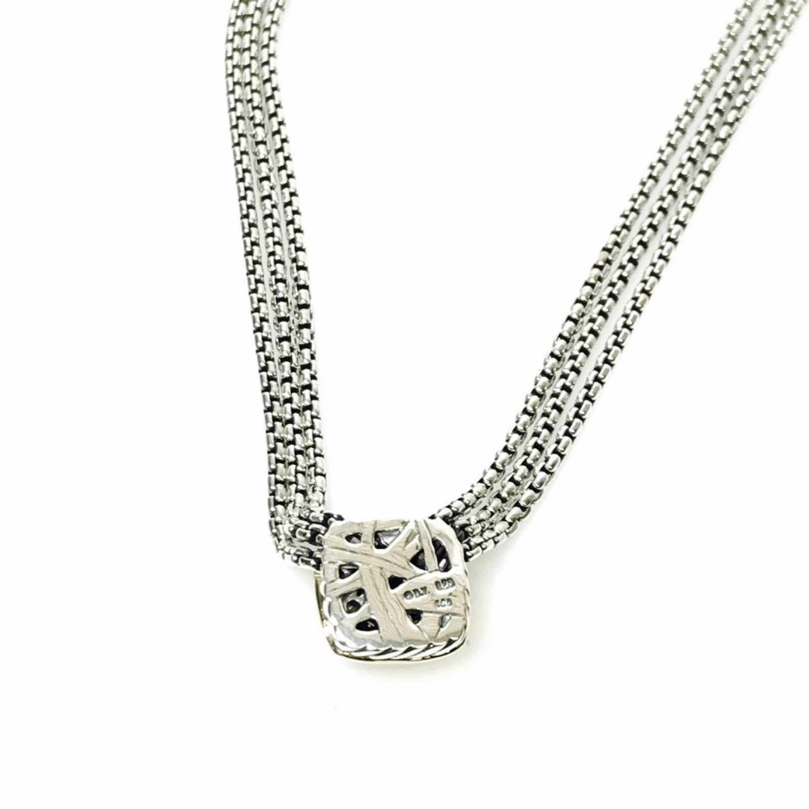 David Yurman Three Strand Pave Diamond Albion Necklace