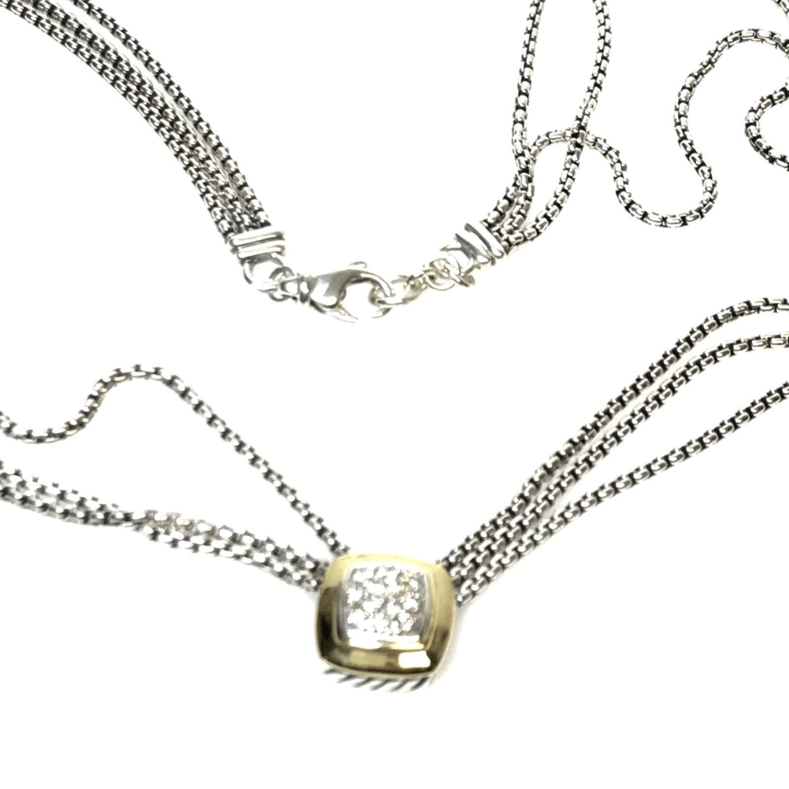 David Yurman Three Strand Pave Diamond Albion Necklace