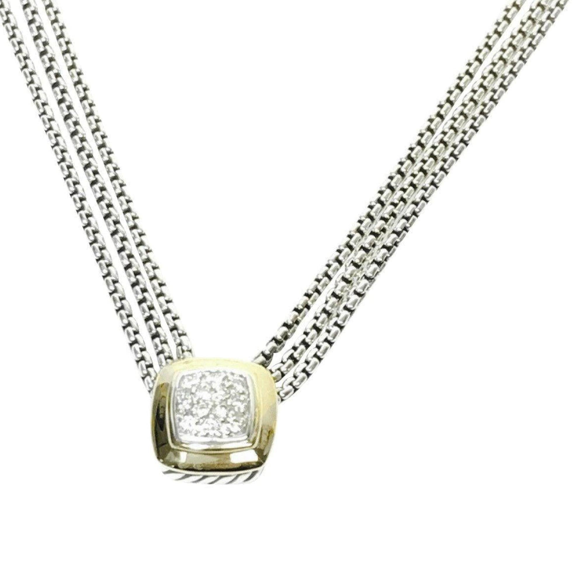 David Yurman Three Strand Pave Diamond Albion Necklace