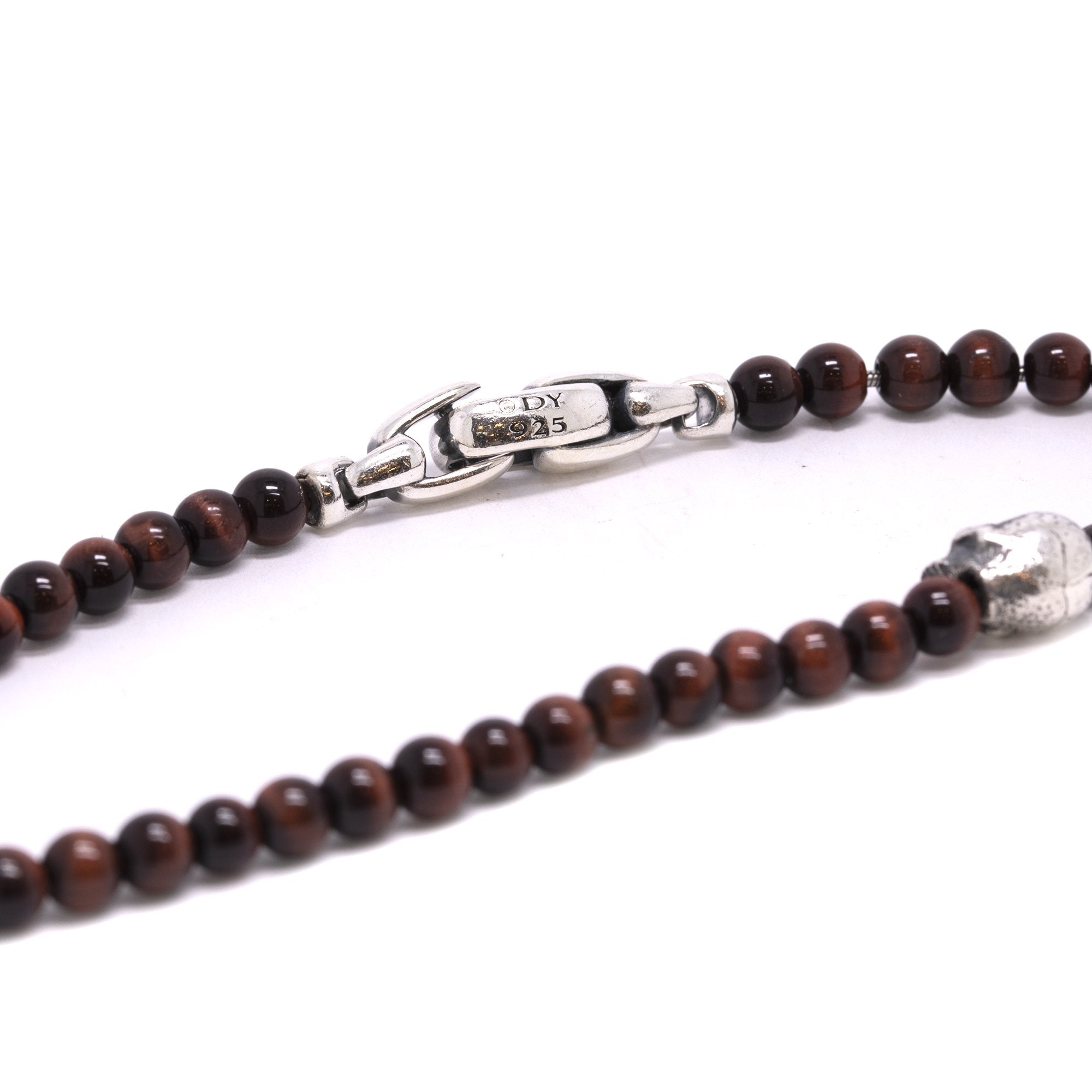 David Yurman Tiger's Eye Spiritual Beads Skull Bracelet