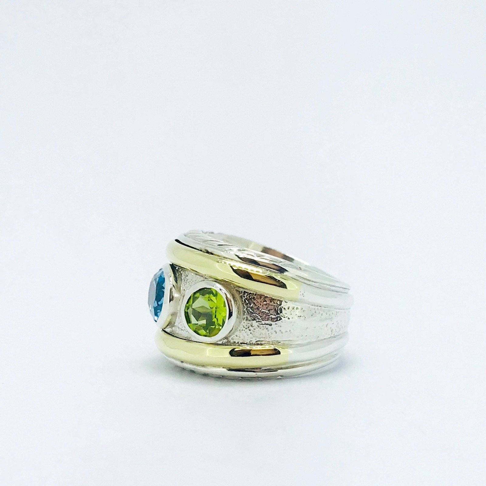 David Yurman Topaz and Peridot Renaissance Ring